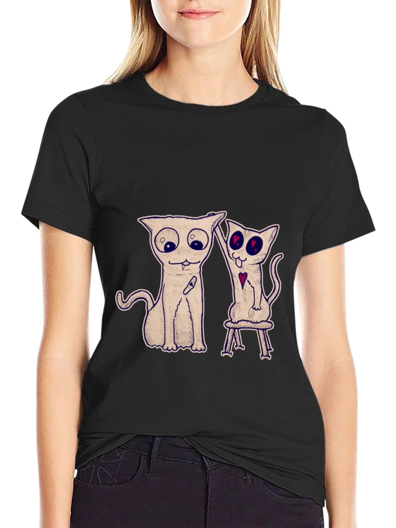 Quirky Cat Graphic Tee - Unique Design
