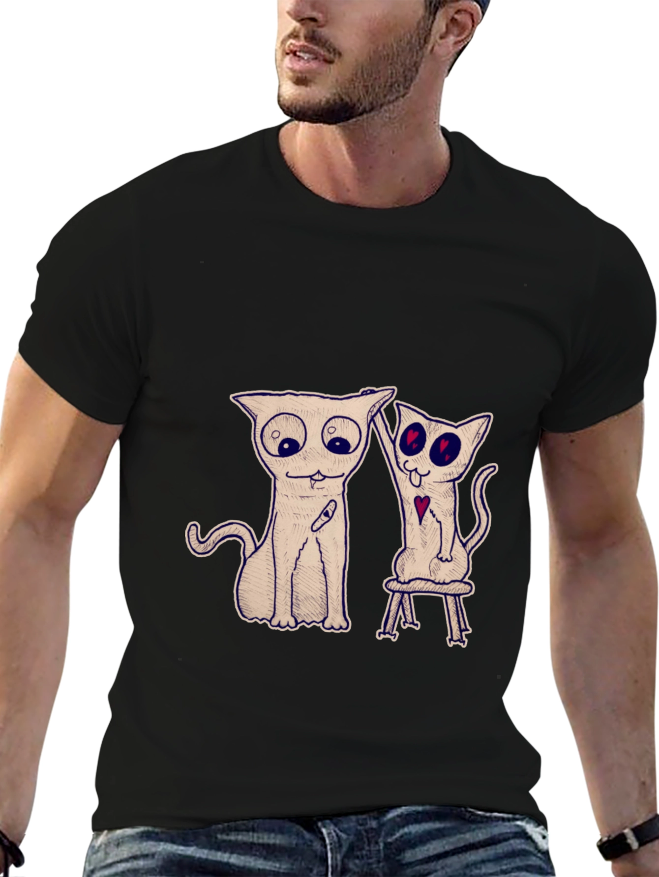 Quirky Cat Graphic Tee - Unique Design