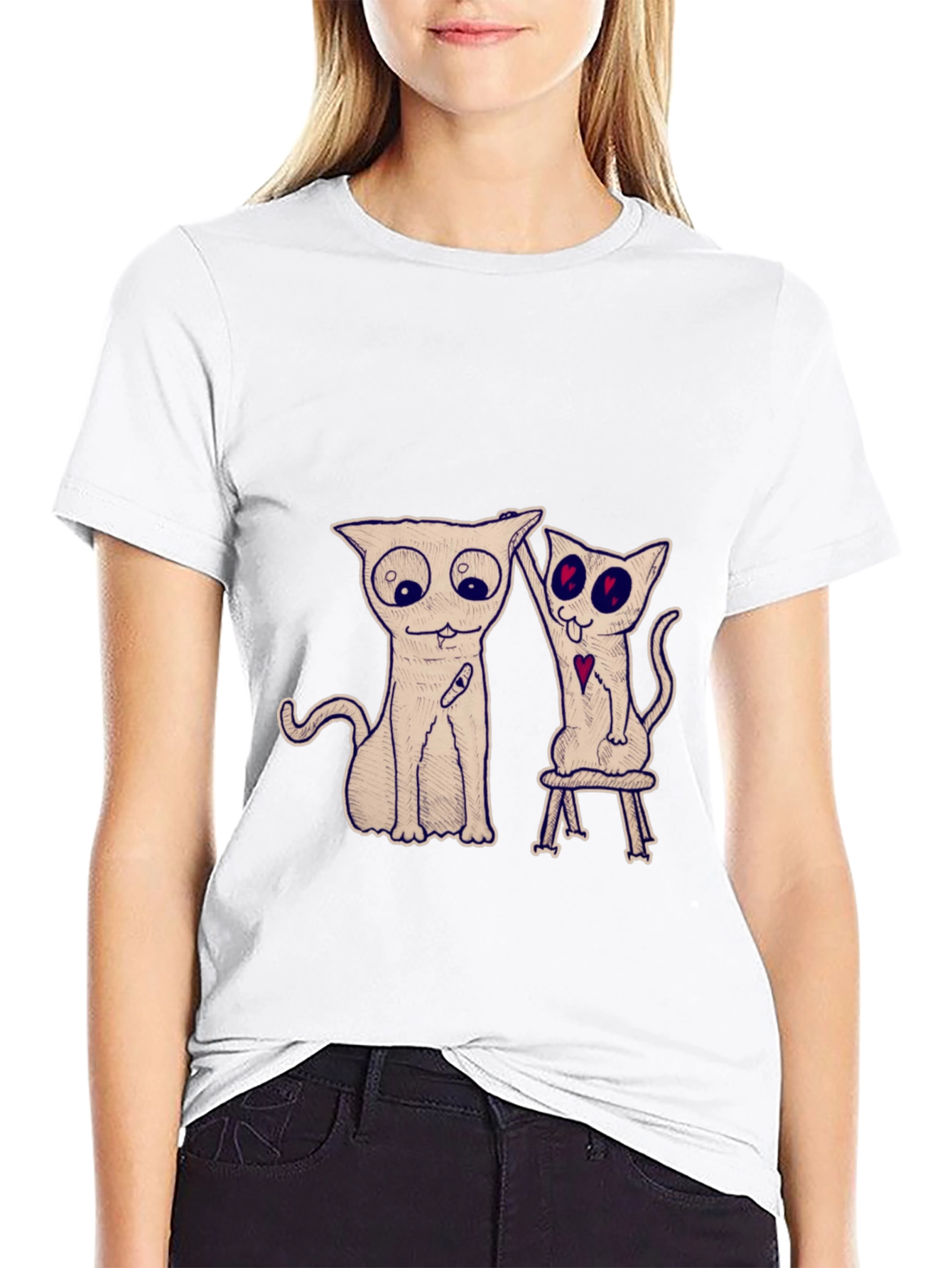 Quirky Cat Graphic Tee - Unique Design