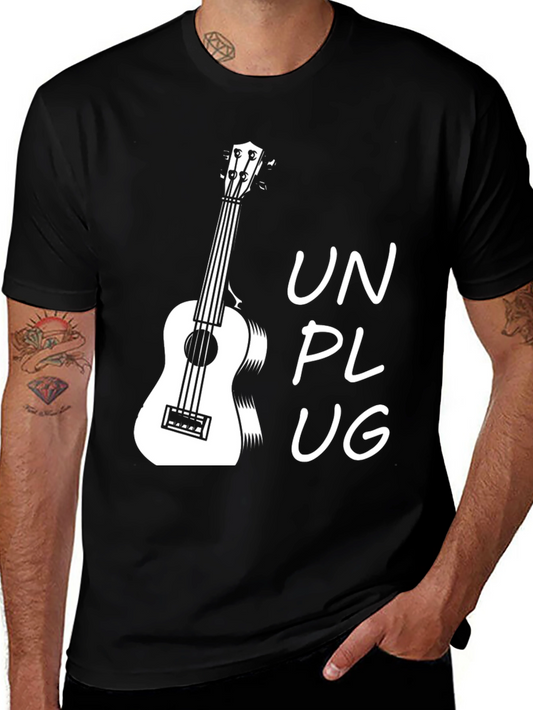 Unplug Ukulele Graphic T-Shirt - Black