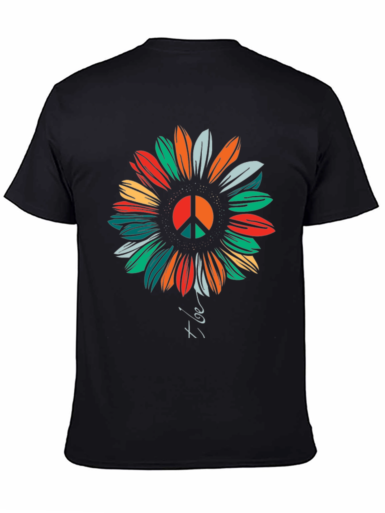 Peace Sunflower Graphic T-Shirt