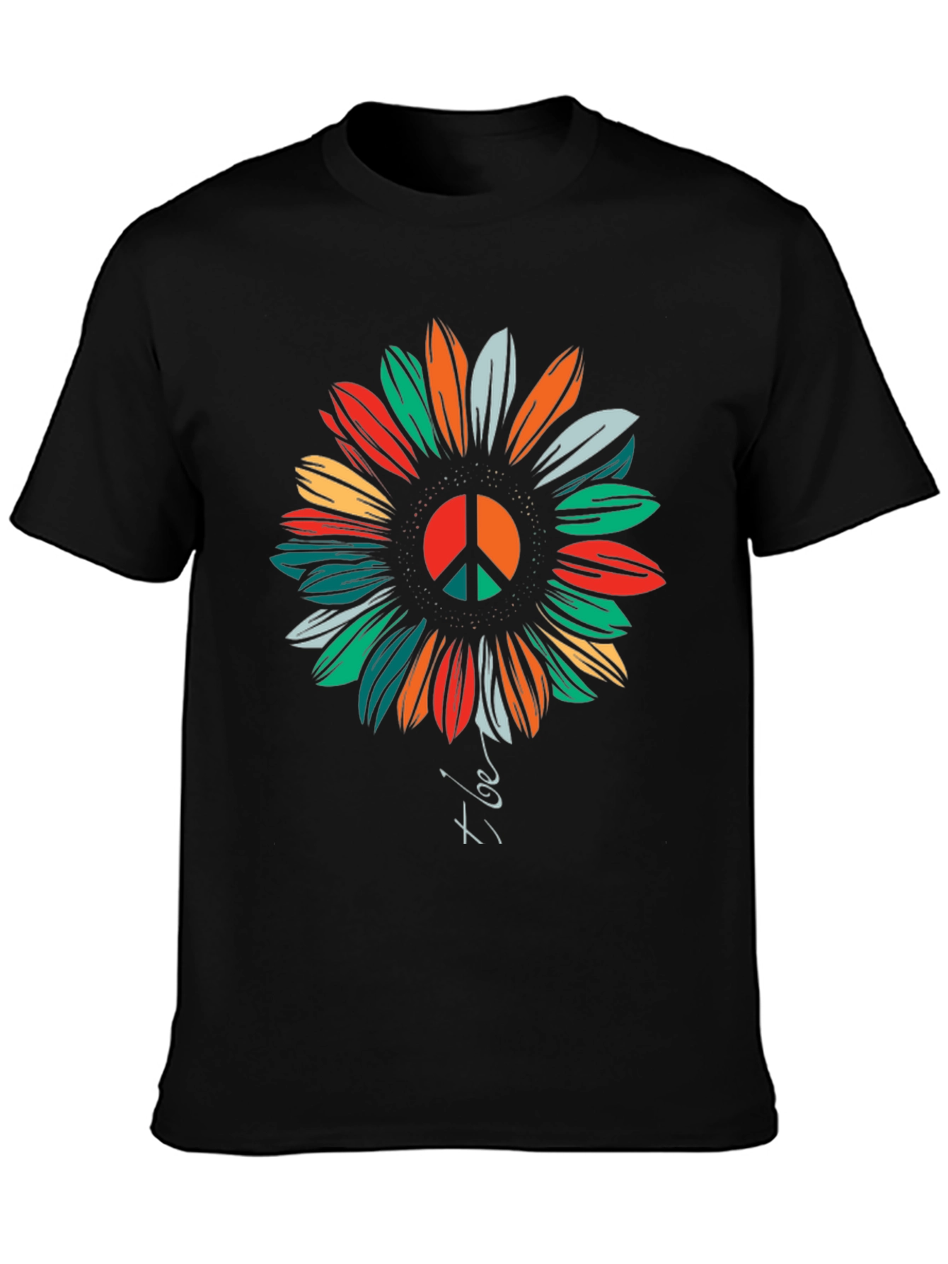 Peace Sunflower Graphic T-Shirt