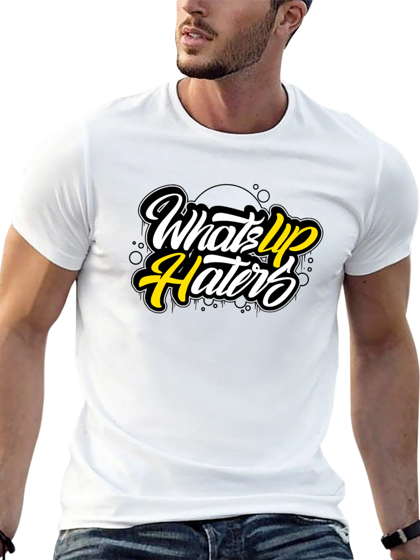 Whats Up Haters Graphic Tee - Black
