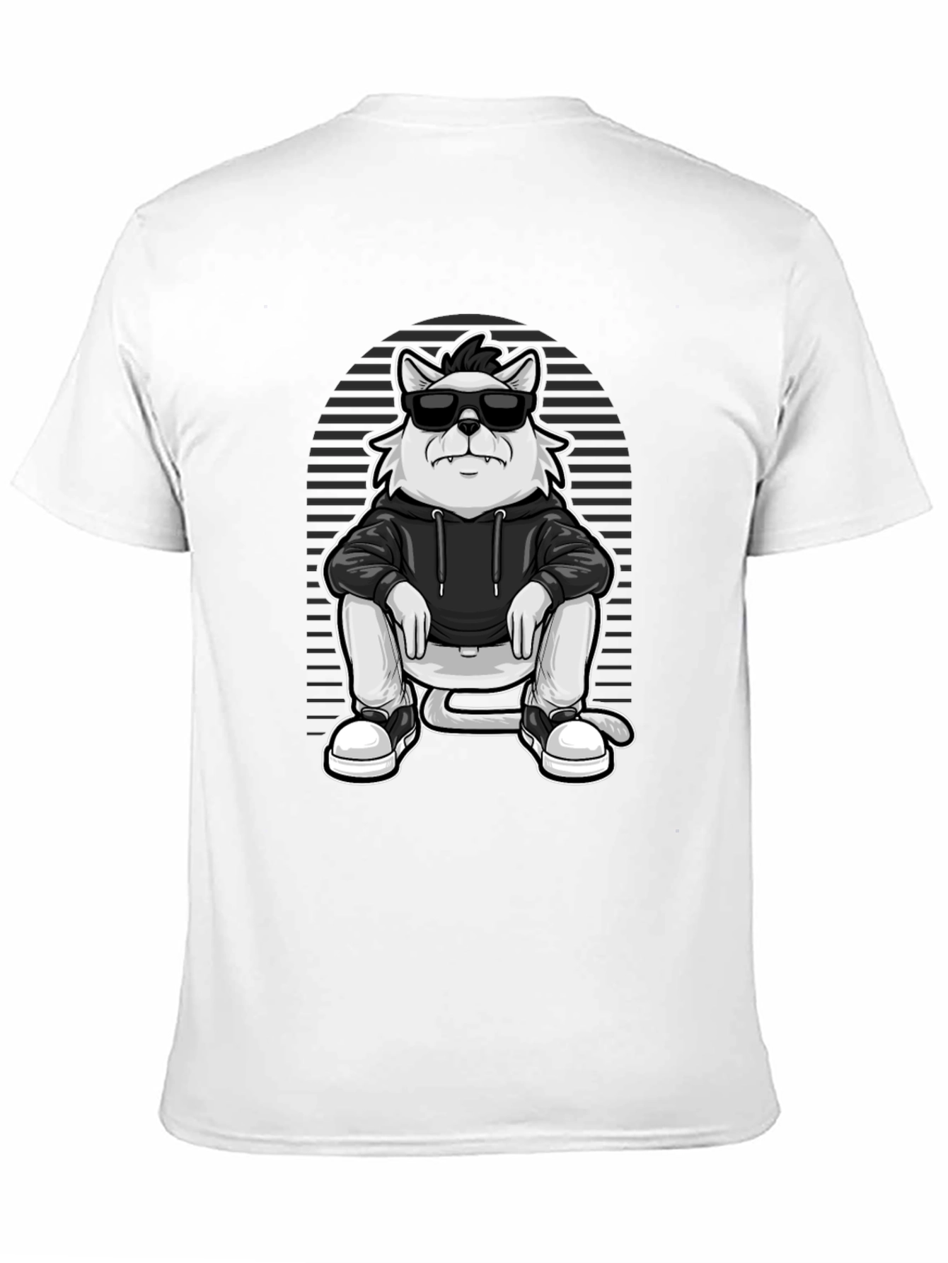 Cool Cat Graphic Tee - Black Cotton Blend