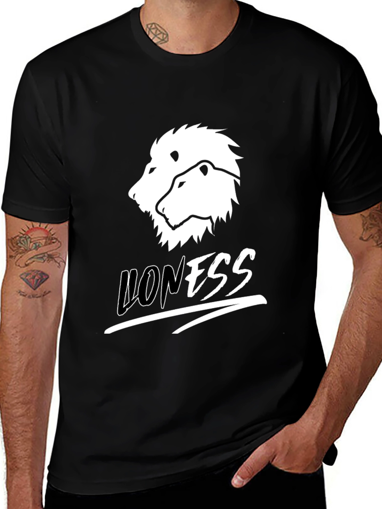 Lioness Graphic Print Black T-Shirt
