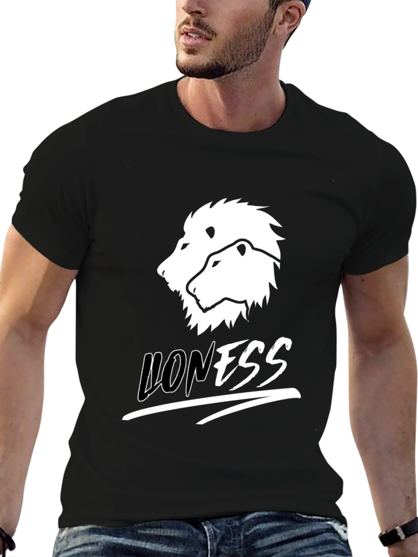 Lioness Graphic Print Black T-Shirt