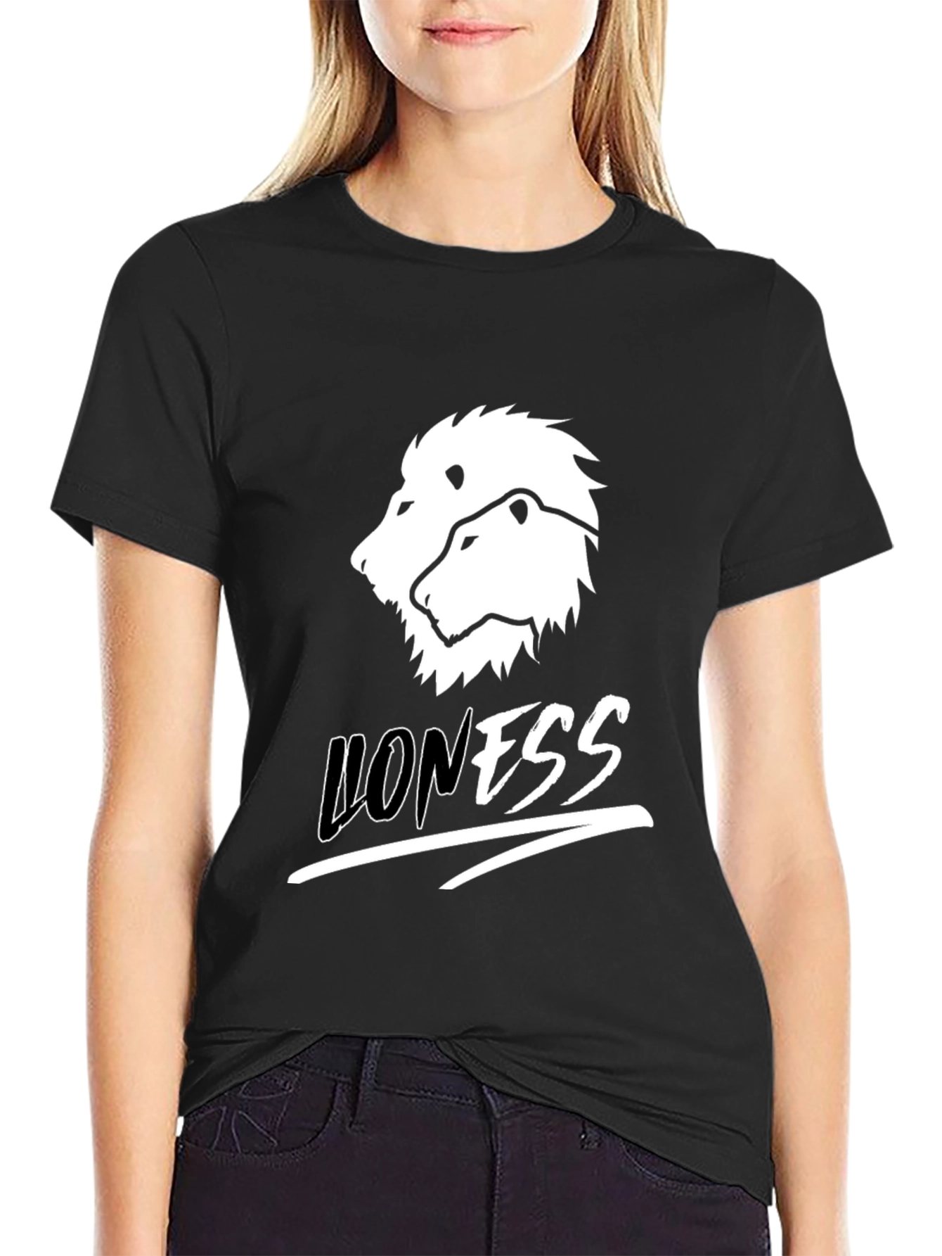 Lioness Graphic Print Black T-Shirt
