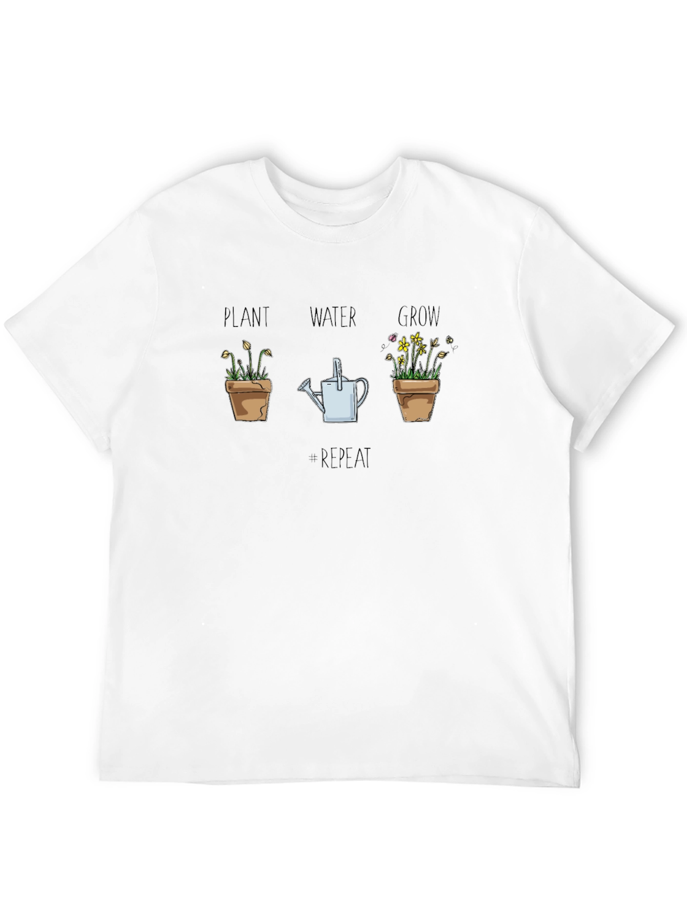Plant Water Grow Repeat Black T-Shirt