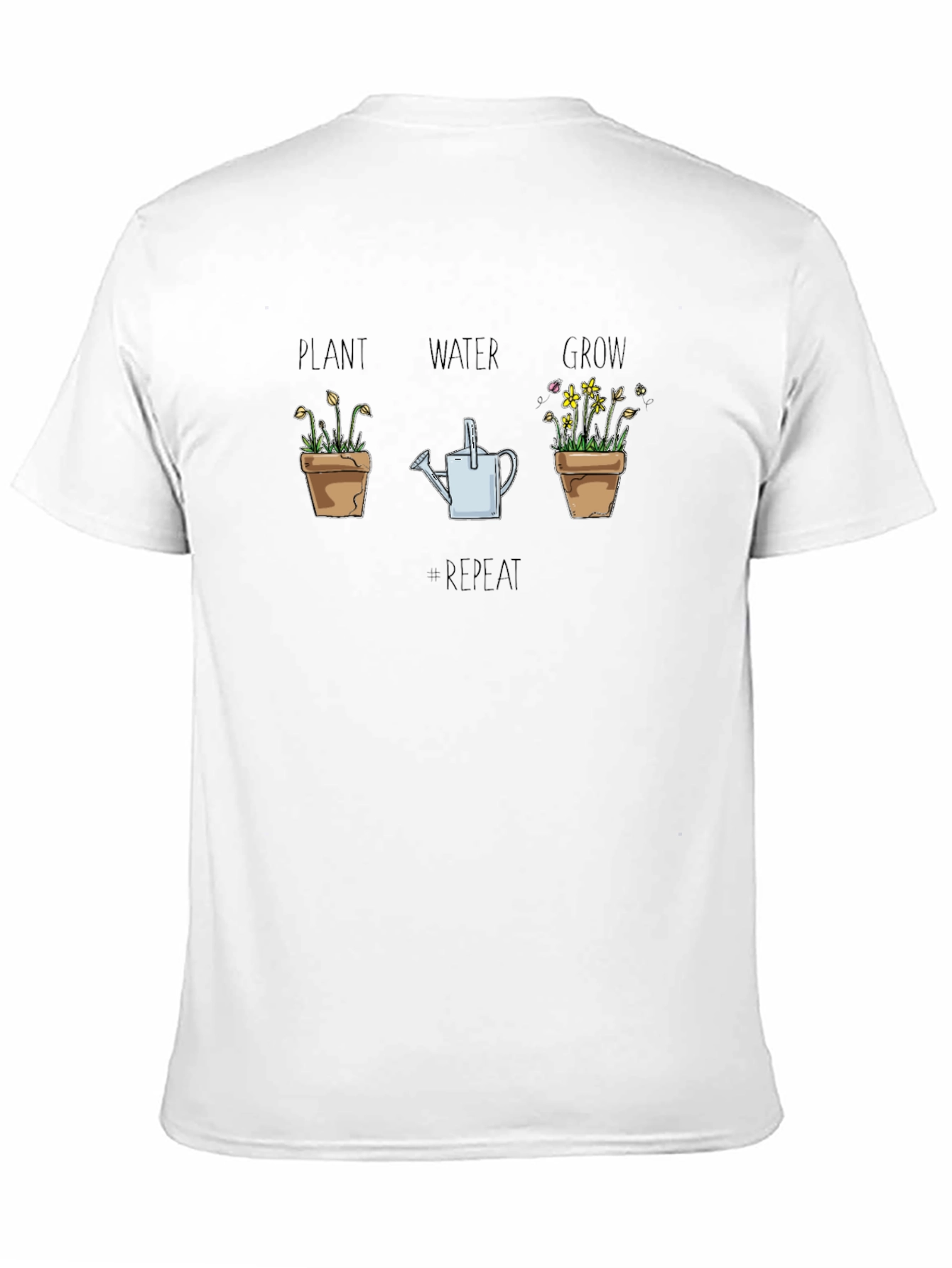 Plant Water Grow Repeat Black T-Shirt