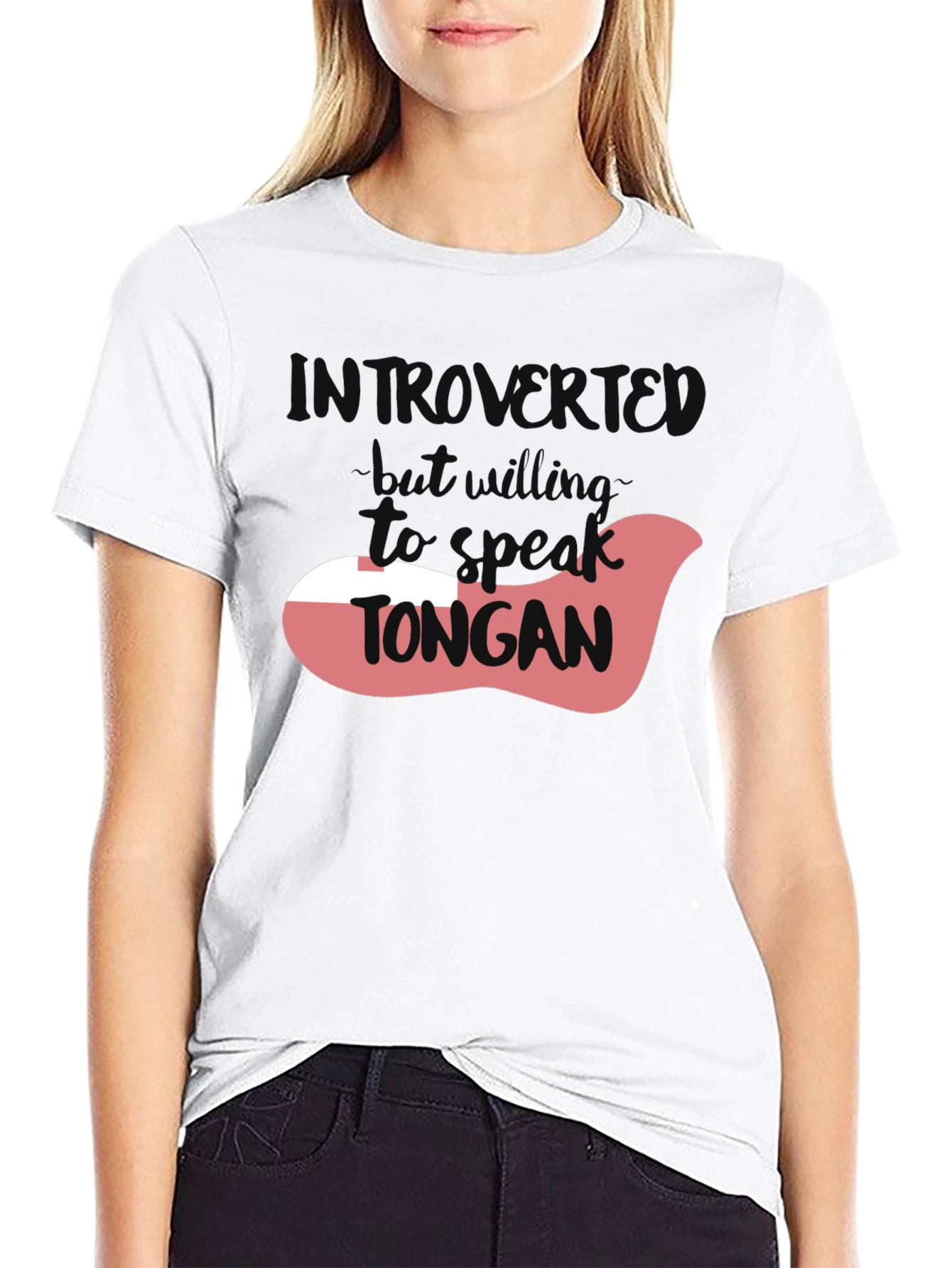 Introvert But Willing to Speak Tongan Black T-Shirt
