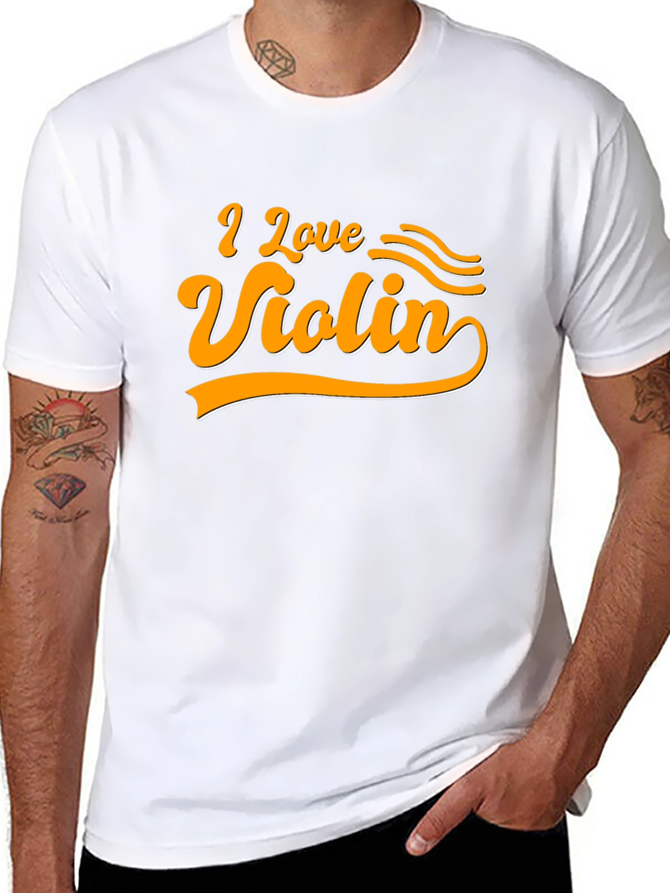 I Love Violin Graphic T-Shirt Musician Tee