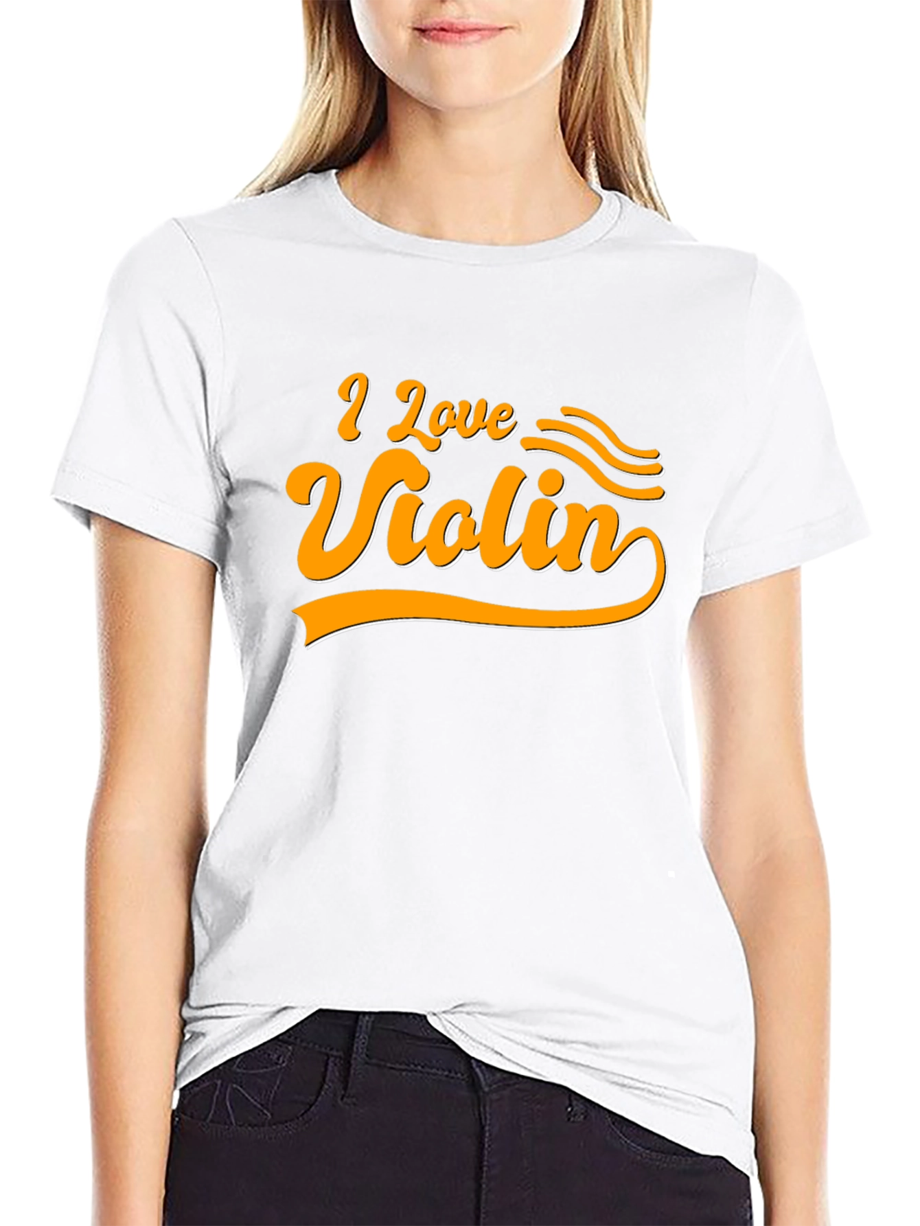 I Love Violin Graphic T-Shirt Musician Tee