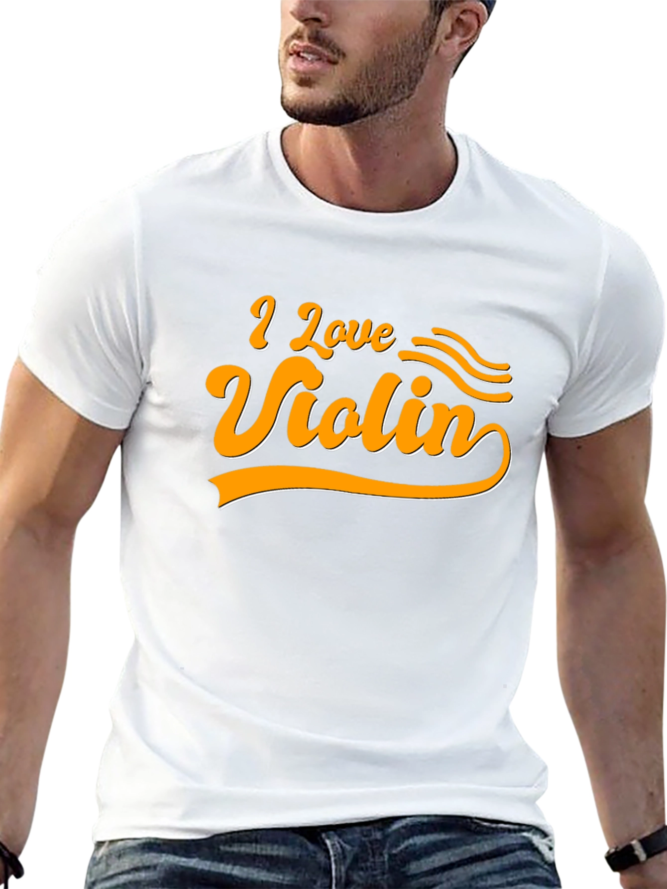 I Love Violin Graphic T-Shirt Musician Tee