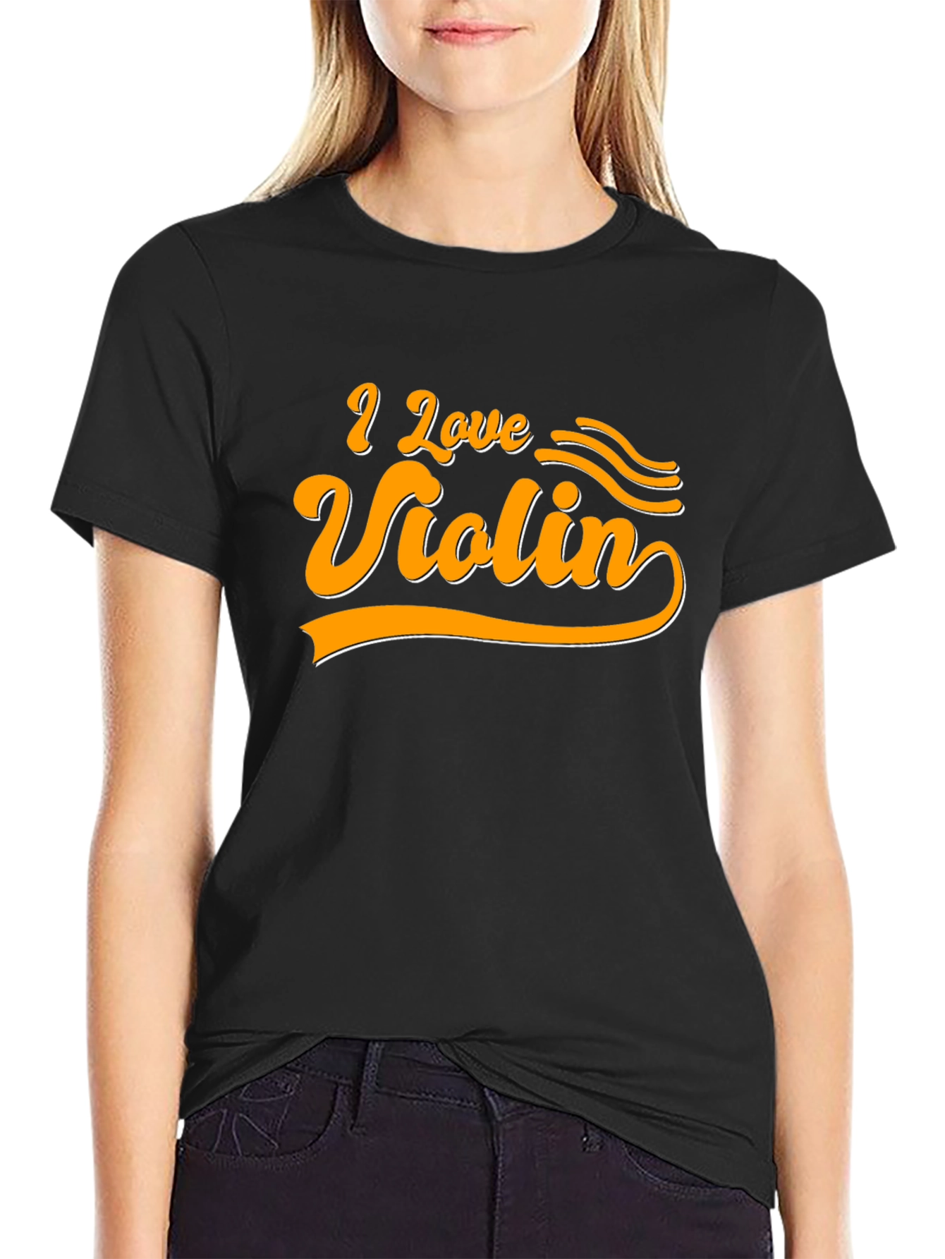 I Love Violin Graphic T-Shirt Musician Tee