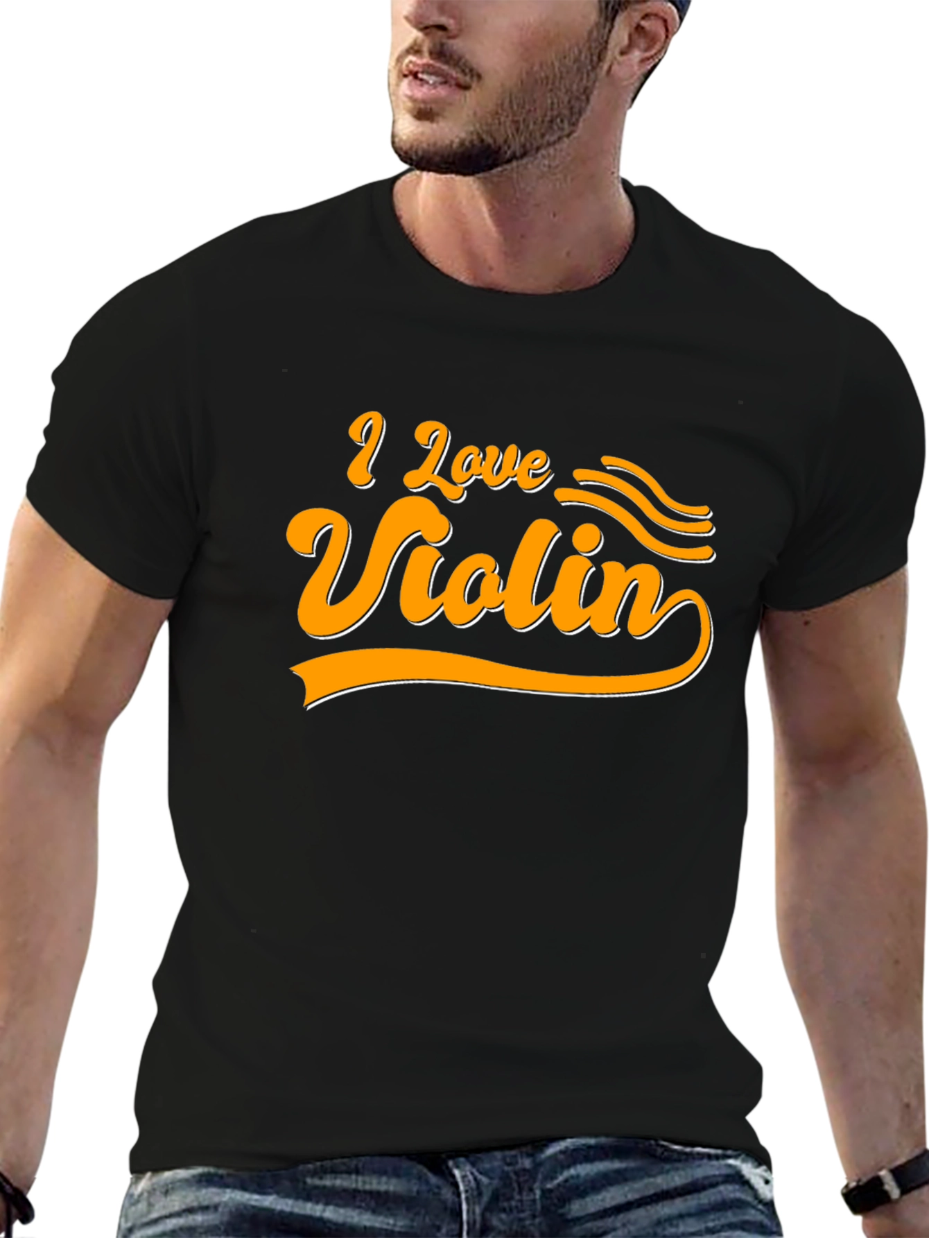 I Love Violin Graphic T-Shirt Musician Tee