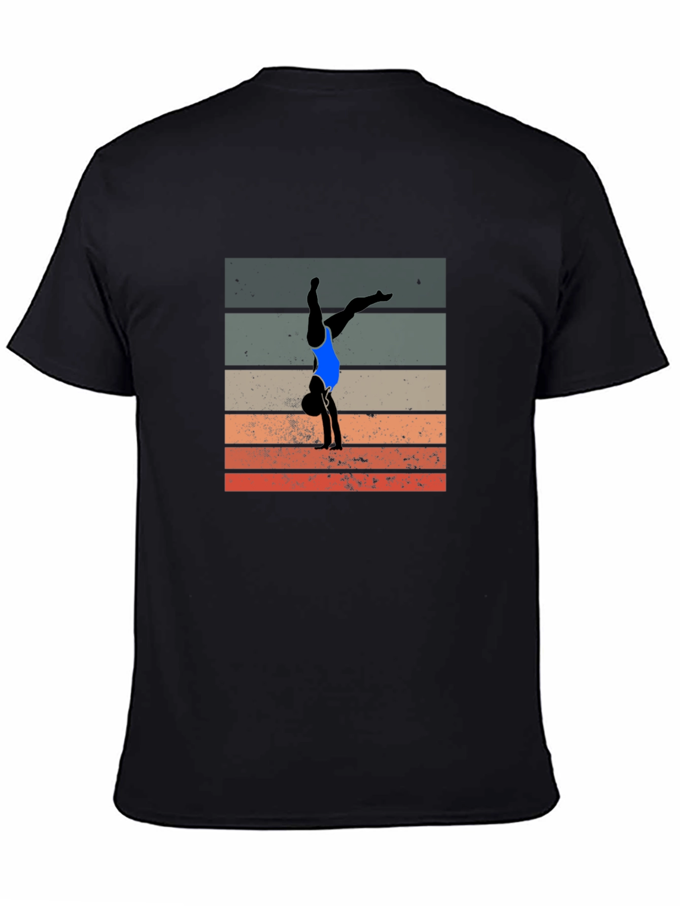 Gymnast Silhouette Graphic Tee - Retro Style