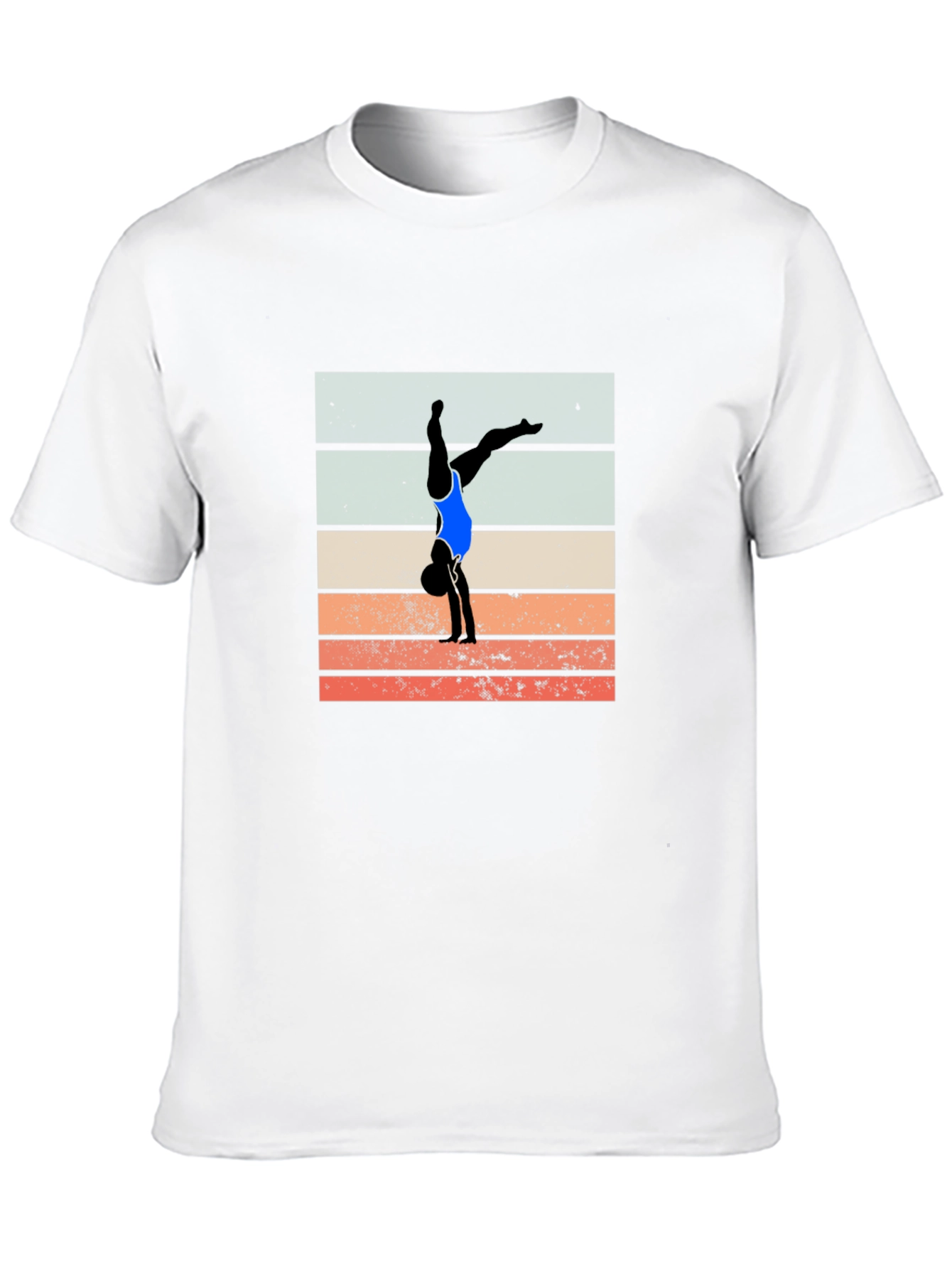 Gymnast Silhouette Graphic Tee - Retro Style