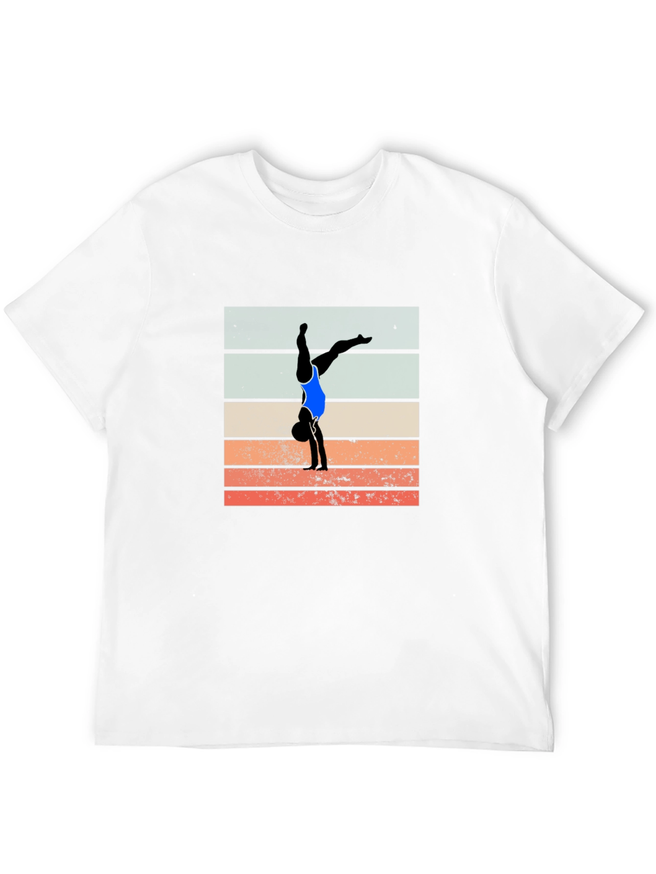 Gymnast Silhouette Graphic Tee - Retro Style