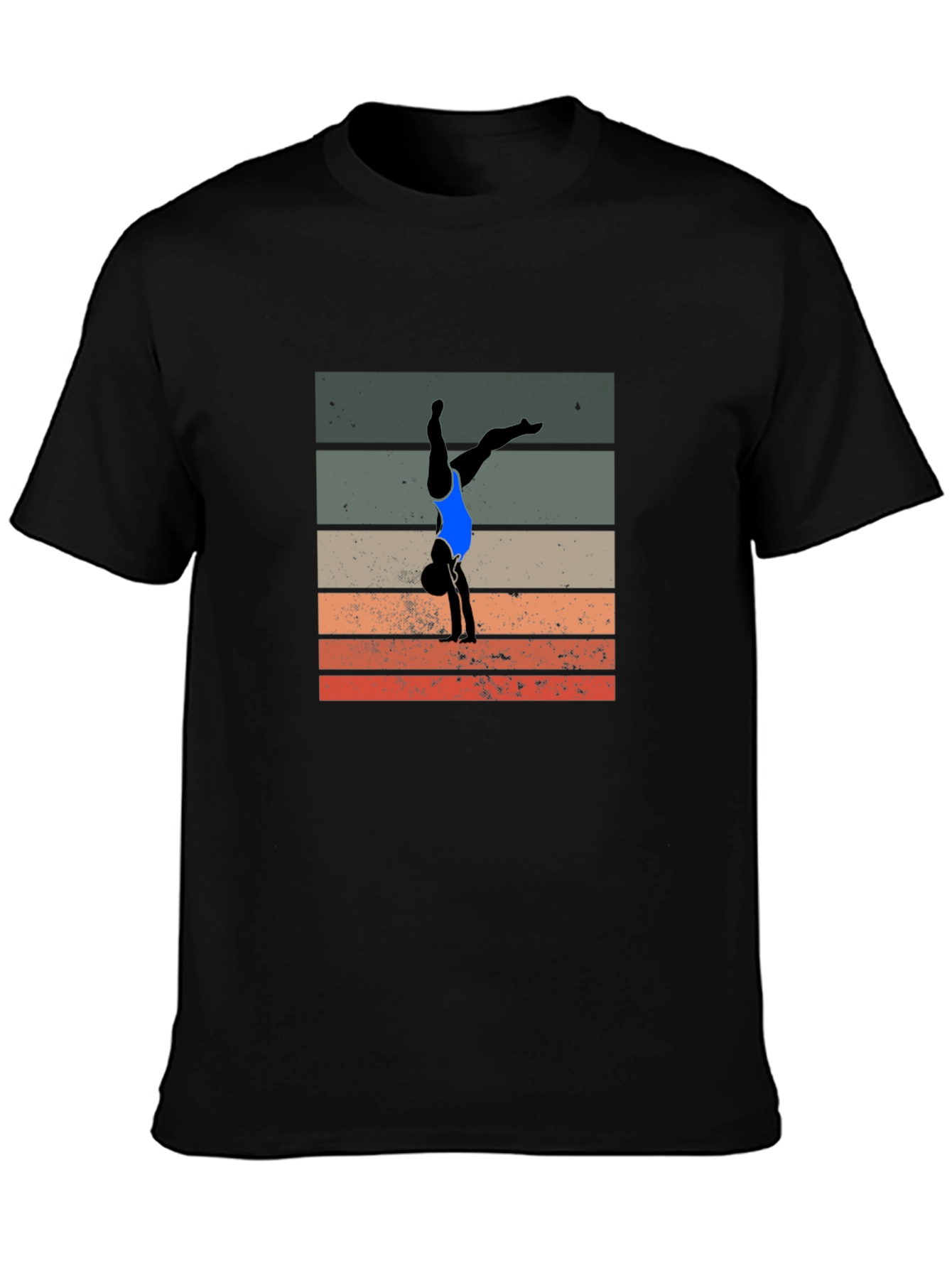 Gymnast Silhouette Graphic Tee - Retro Style
