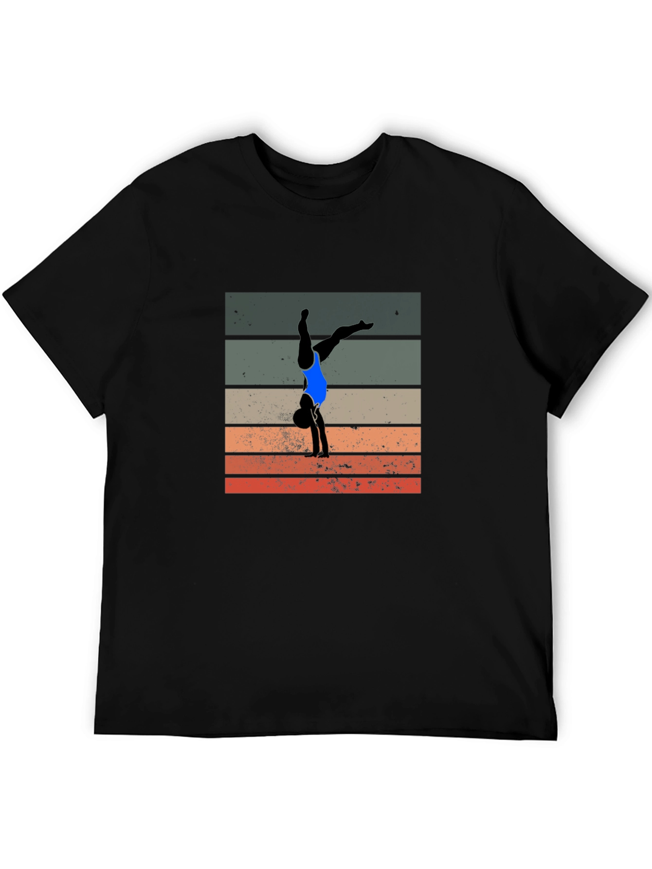 Gymnast Silhouette Graphic Tee - Retro Style