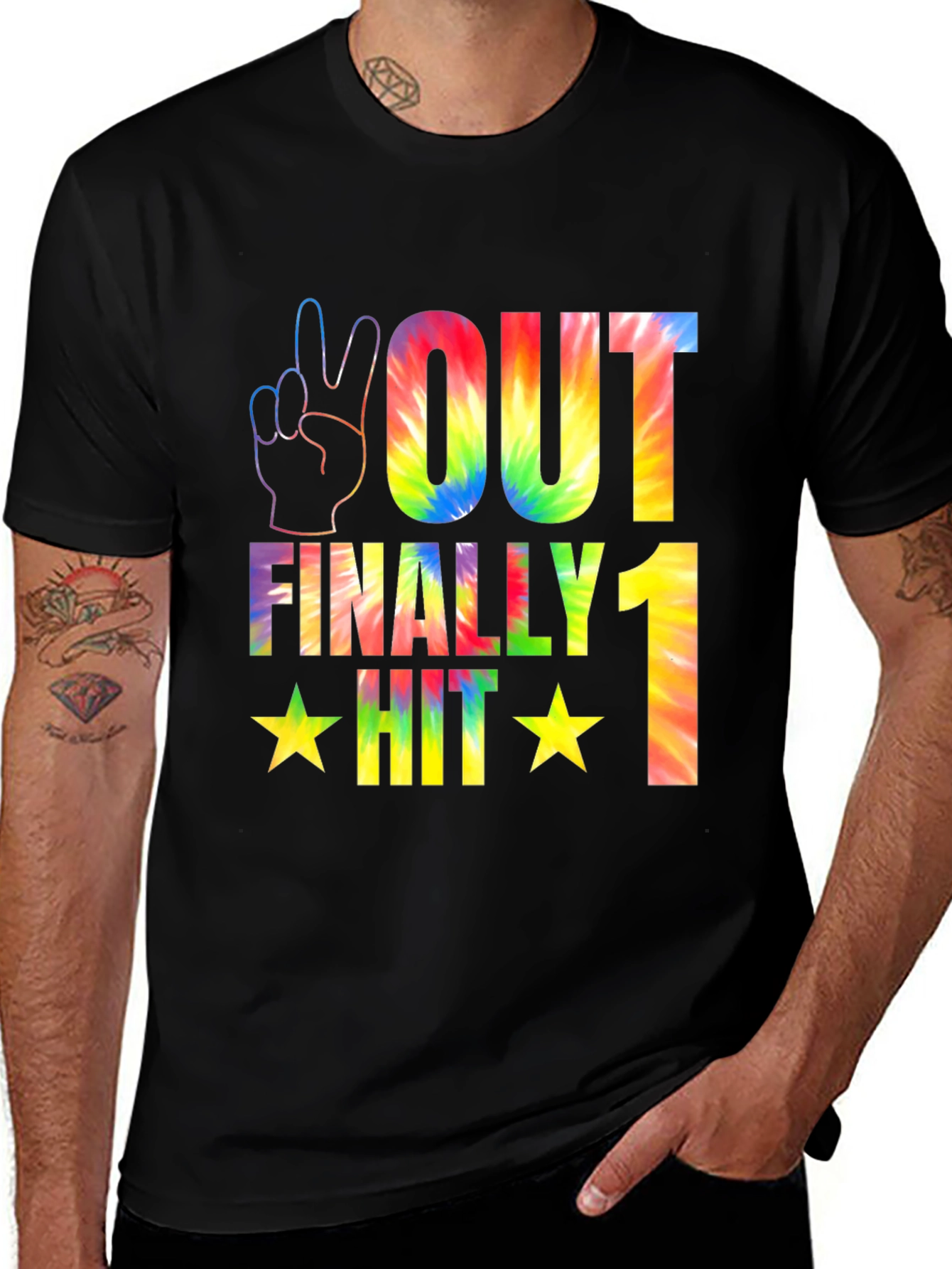 Peace Out Tie Dye Graphic T-Shirt