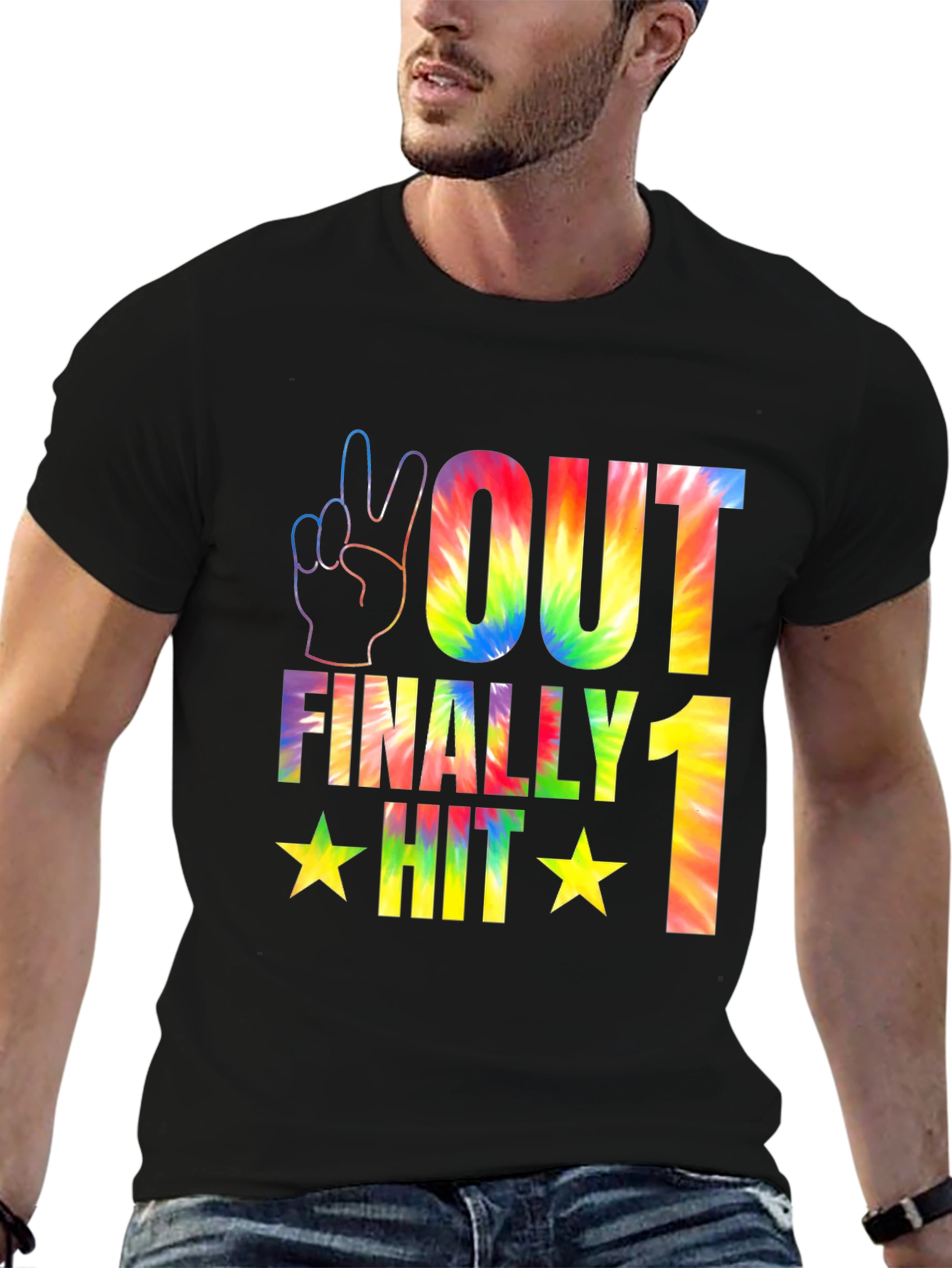 Peace Out Tie Dye Graphic T-Shirt