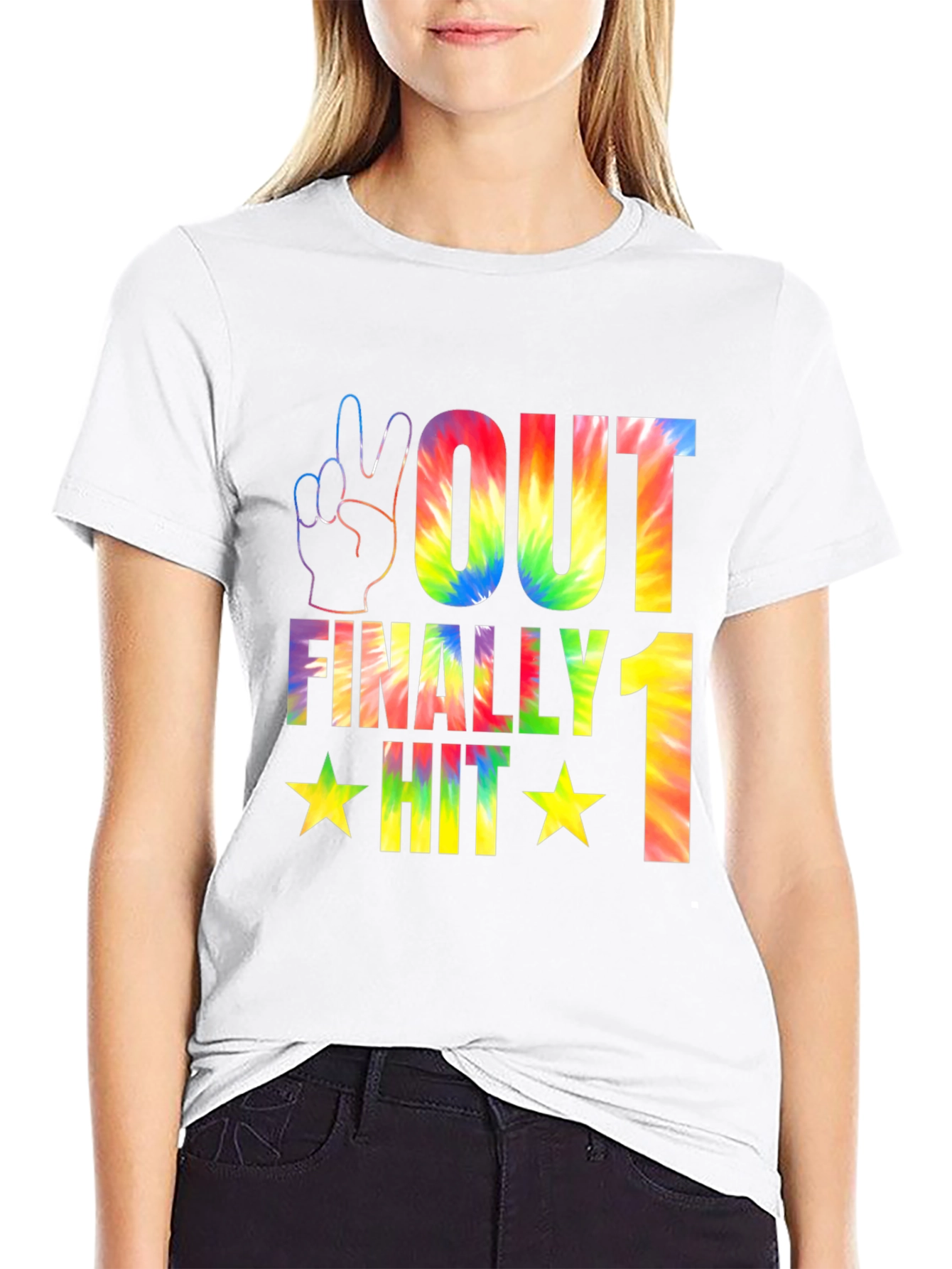 Peace Out Tie Dye Graphic T-Shirt