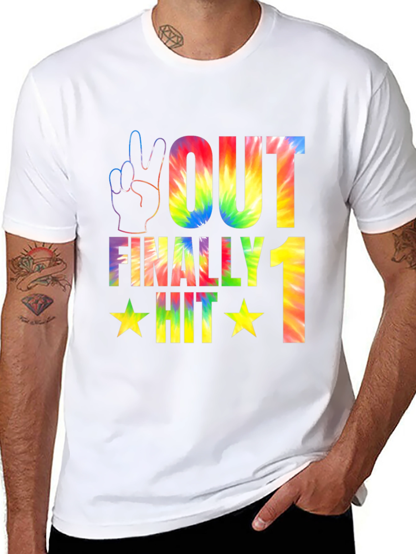 Peace Out Tie Dye Graphic T-Shirt