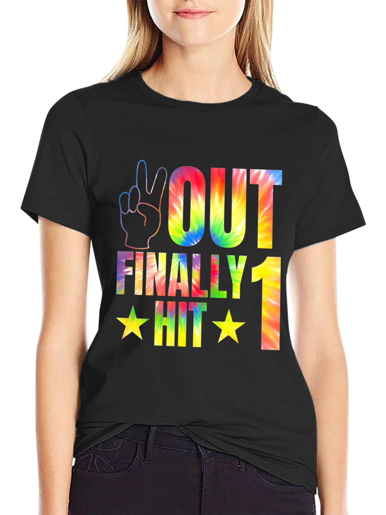 Peace Out Tie Dye Graphic T-Shirt