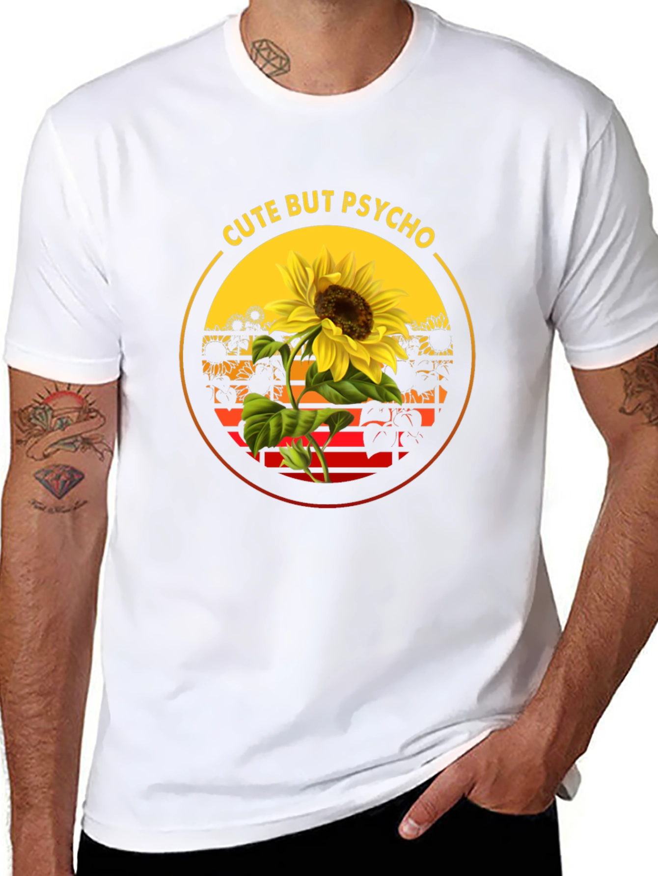 Cute But Psycho Sunflower Graphic Tee