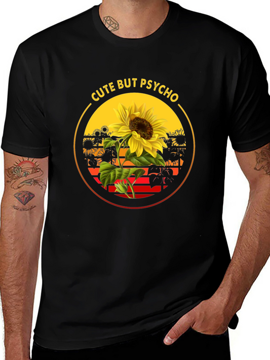 Cute But Psycho Sunflower Graphic Tee
