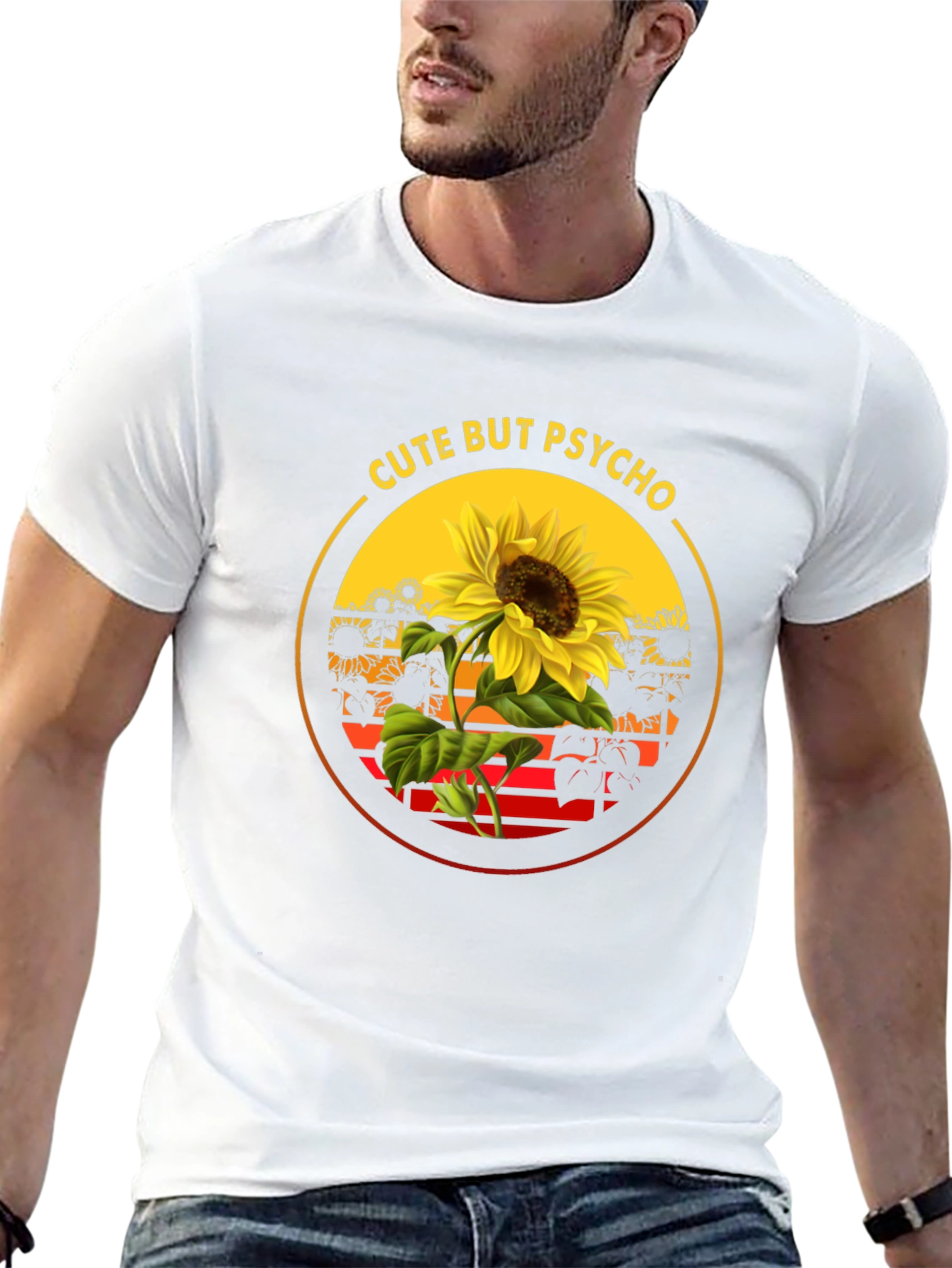 Cute But Psycho Sunflower Graphic Tee