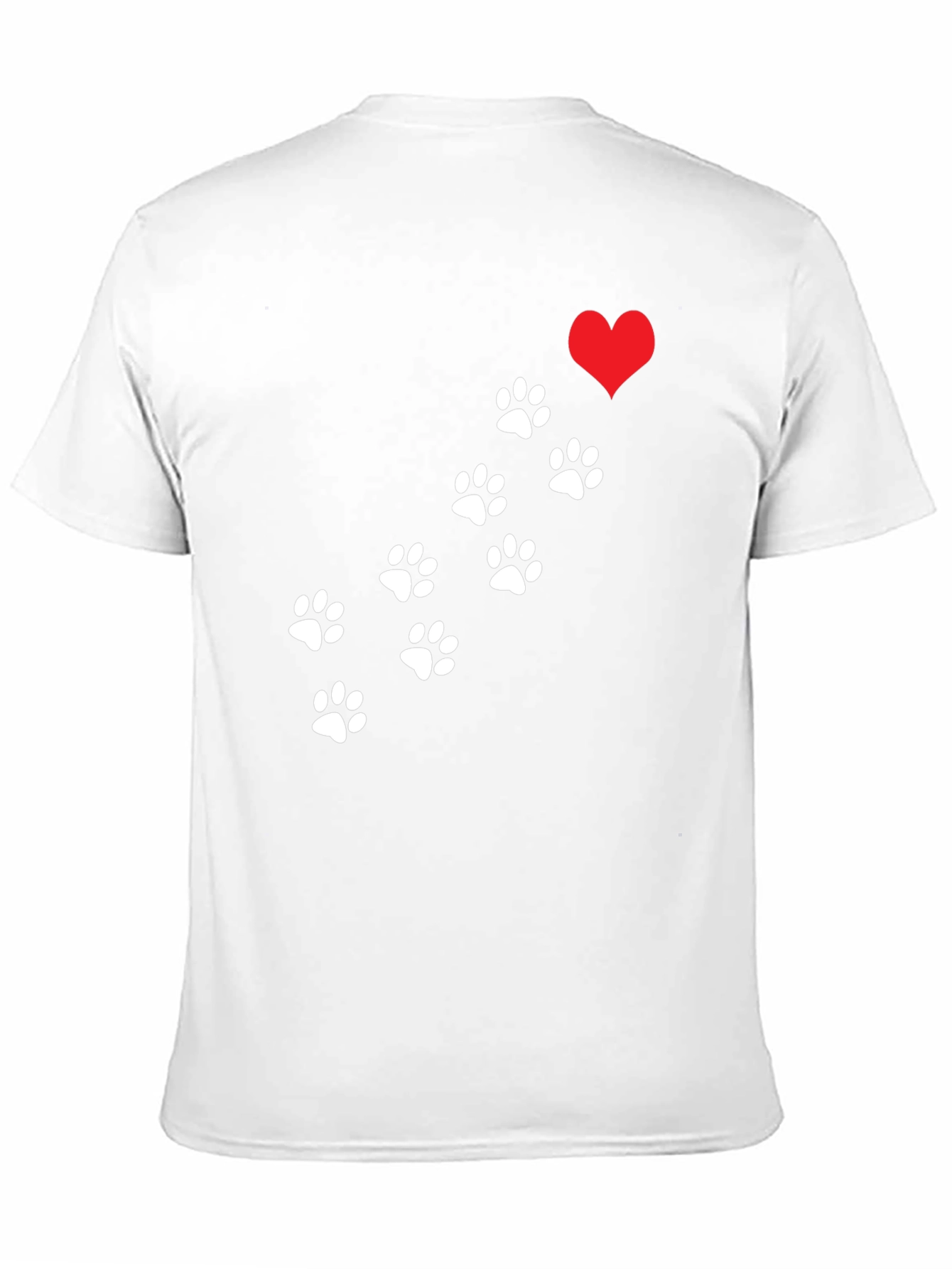 Paw Print Heart T-Shirt - Black