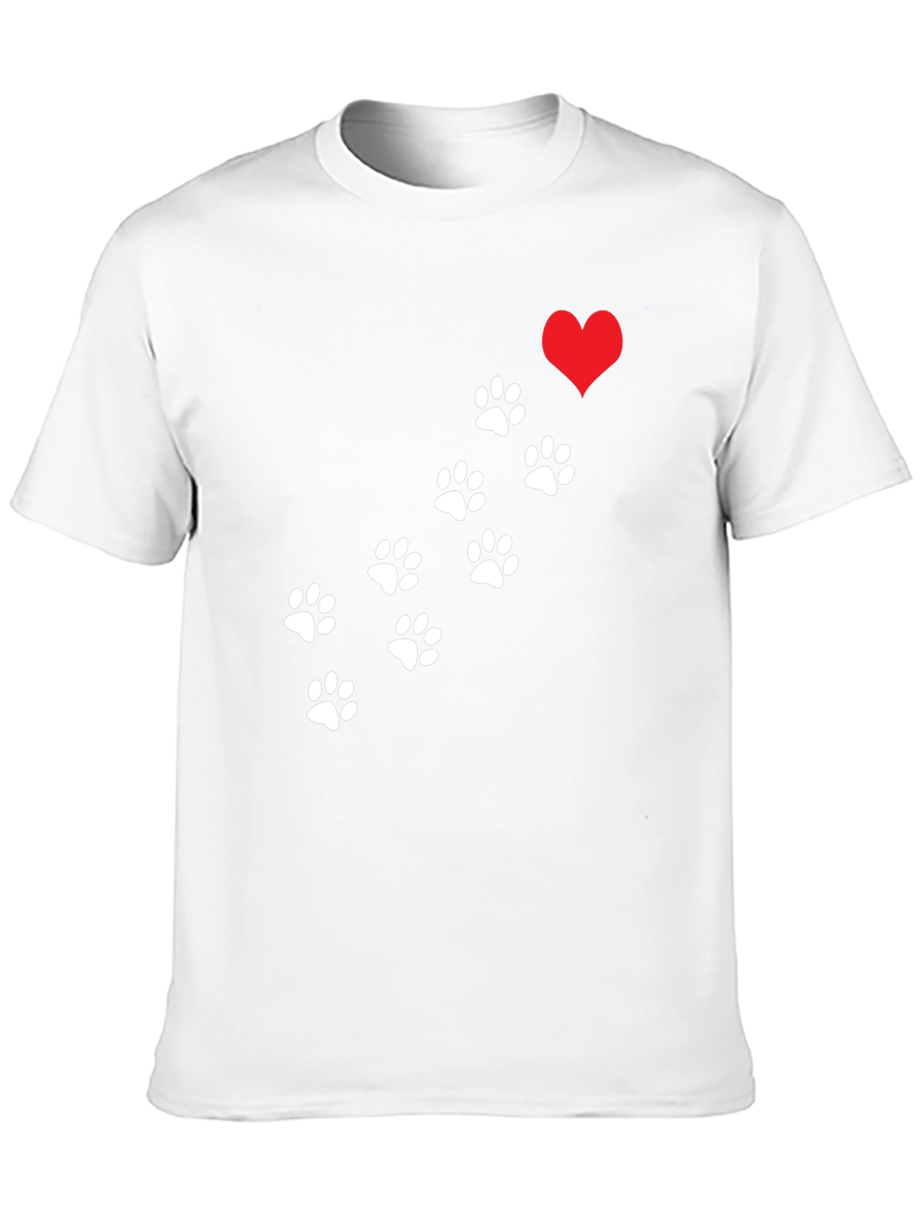 Paw Print Heart T-Shirt - Black