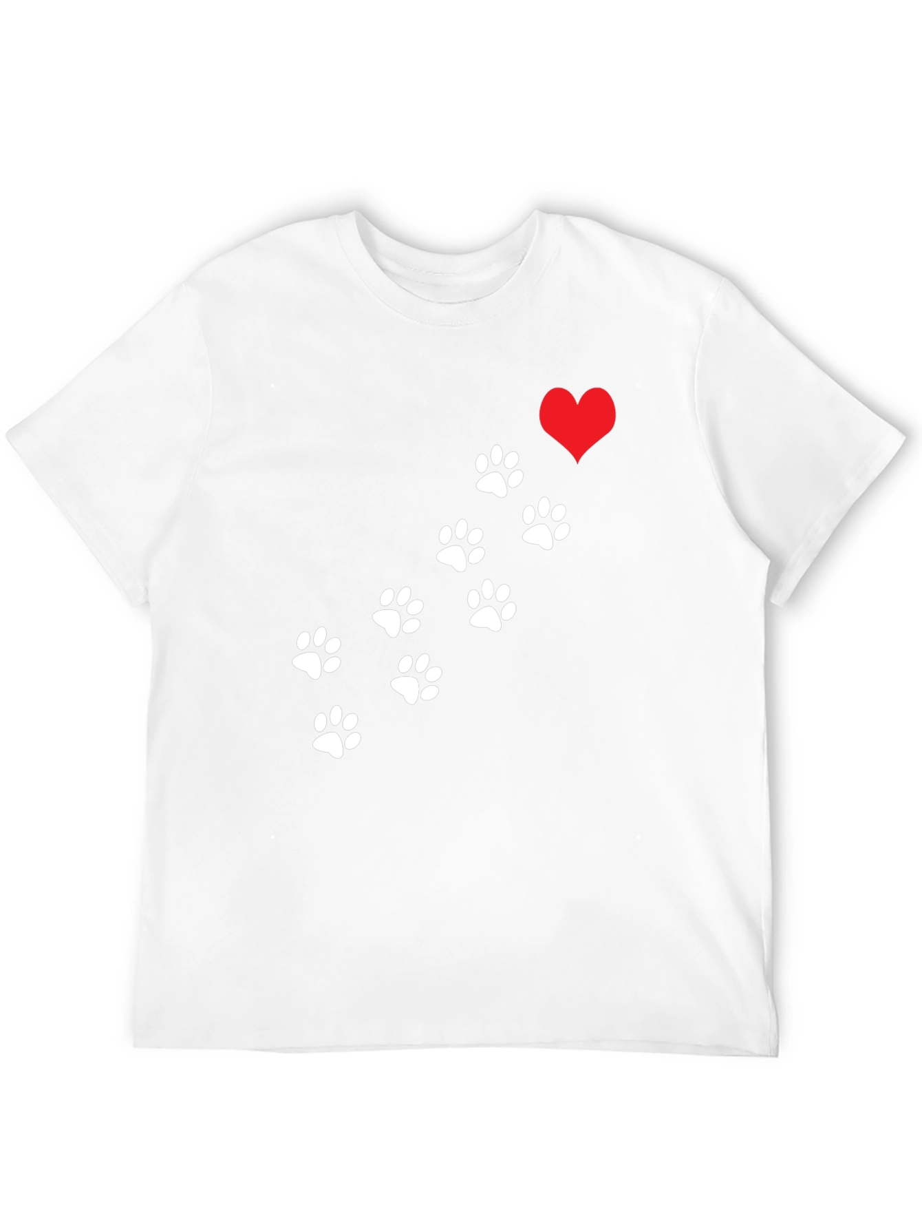 Paw Print Heart T-Shirt - Black