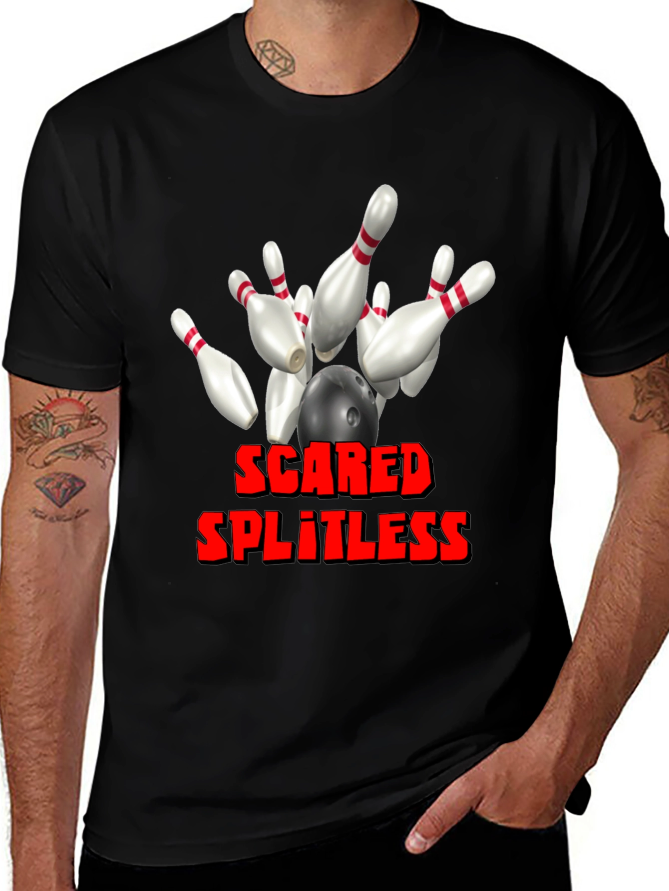 Scared Splitless Bowling Graphic Tee