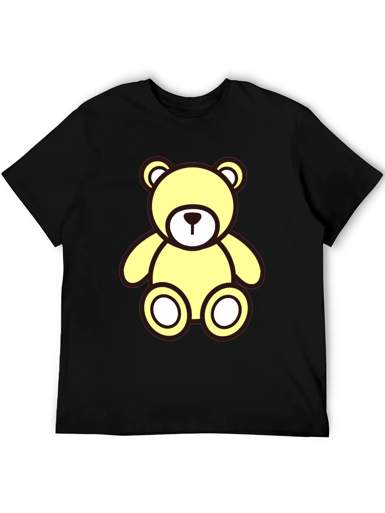 Cute Yellow Teddy Bear Graphic T-Shirt - Casual Style