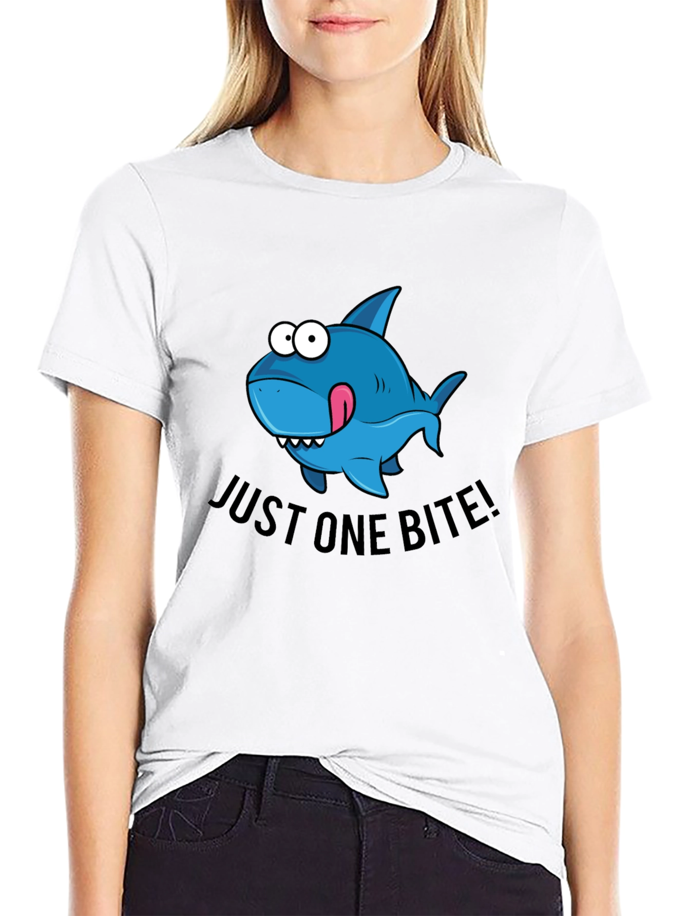 Cartoon Shark Bite T-Shirt - Just One Bite!