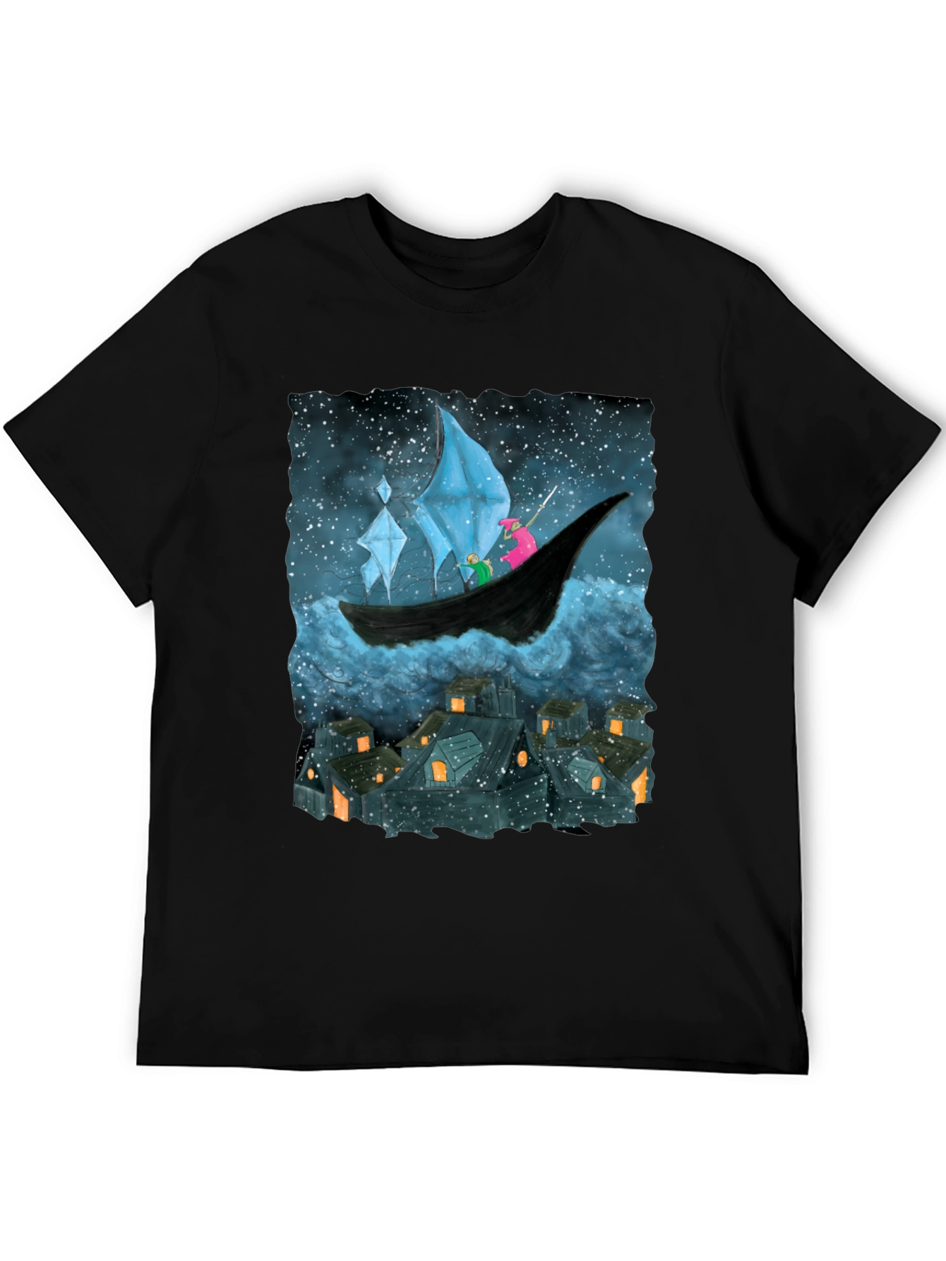 Whimsical Night Voyage Graphic Tee