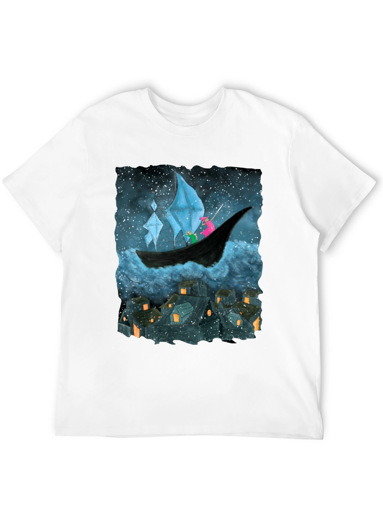 Whimsical Night Voyage Graphic Tee