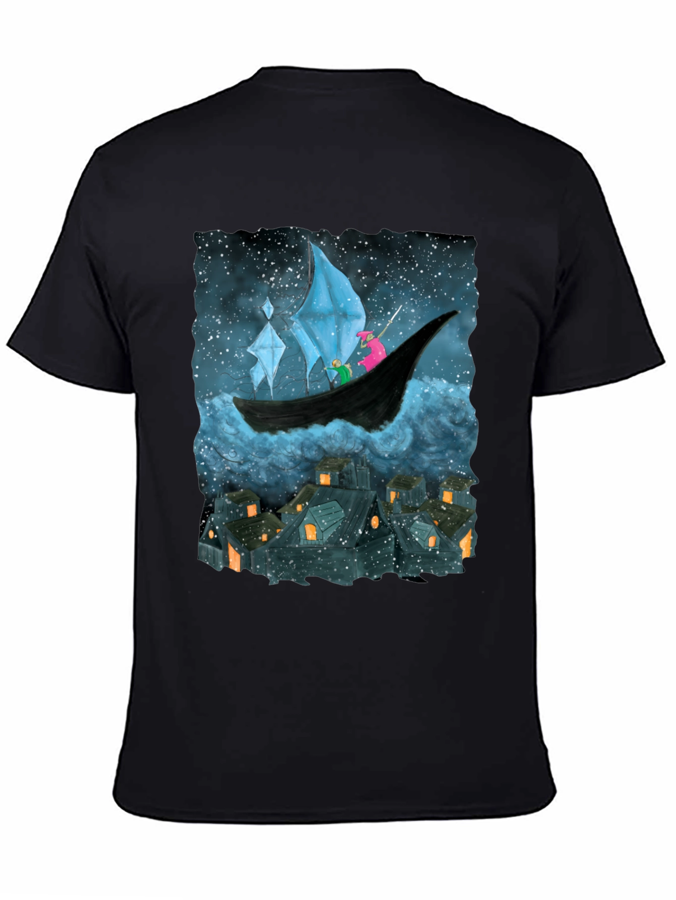 Whimsical Night Voyage Graphic Tee