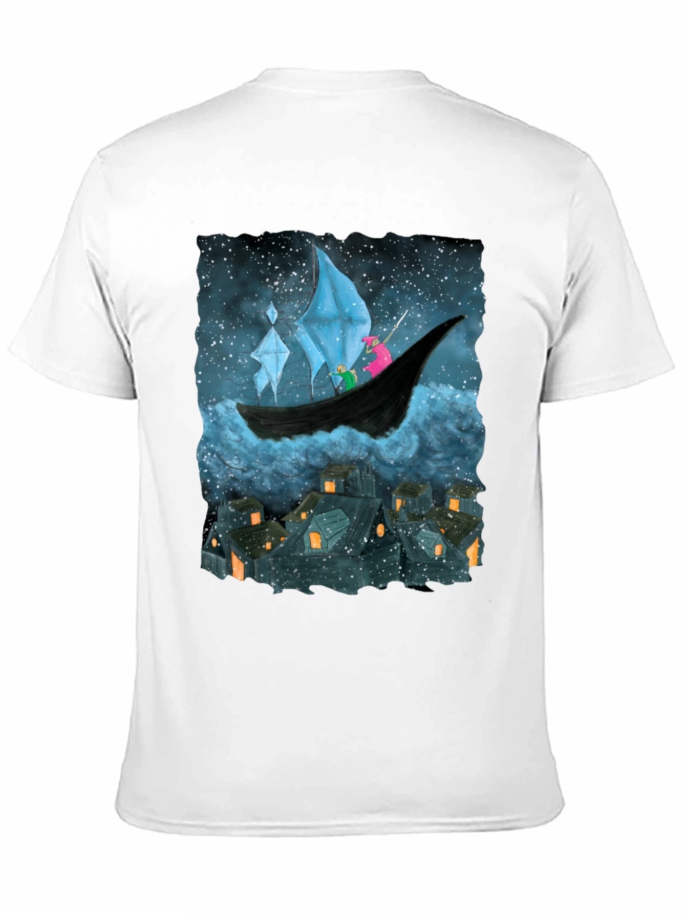Whimsical Night Voyage Graphic Tee