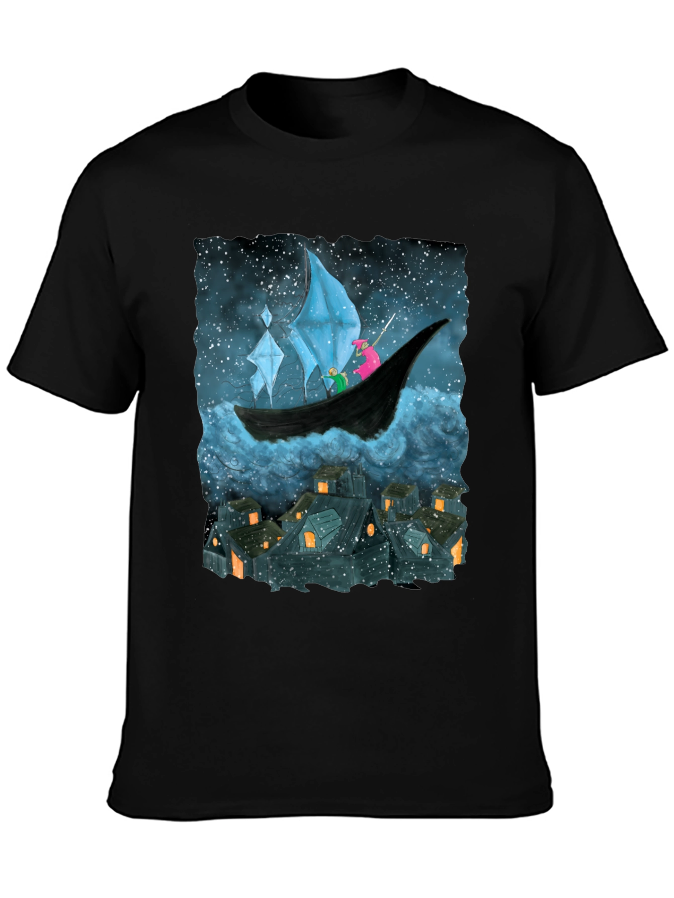 Whimsical Night Voyage Graphic Tee