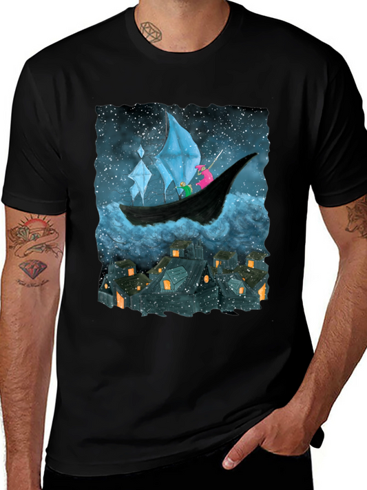 Whimsical Night Voyage Graphic Tee