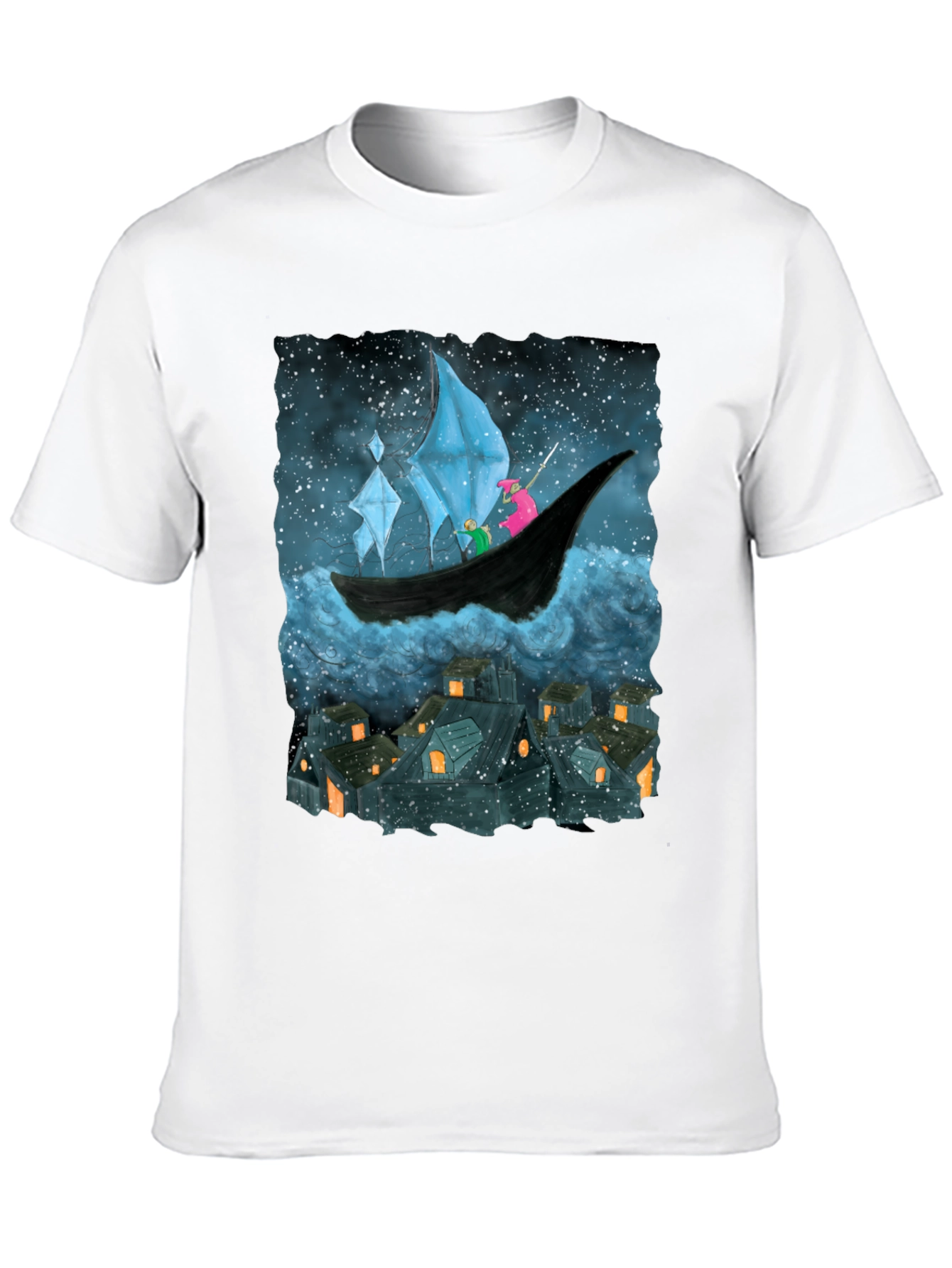 Whimsical Night Voyage Graphic Tee