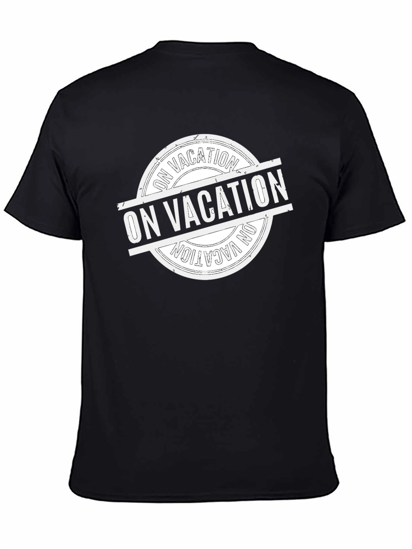 On Vacation Graphic Tee - Black Cotton T-Shirt