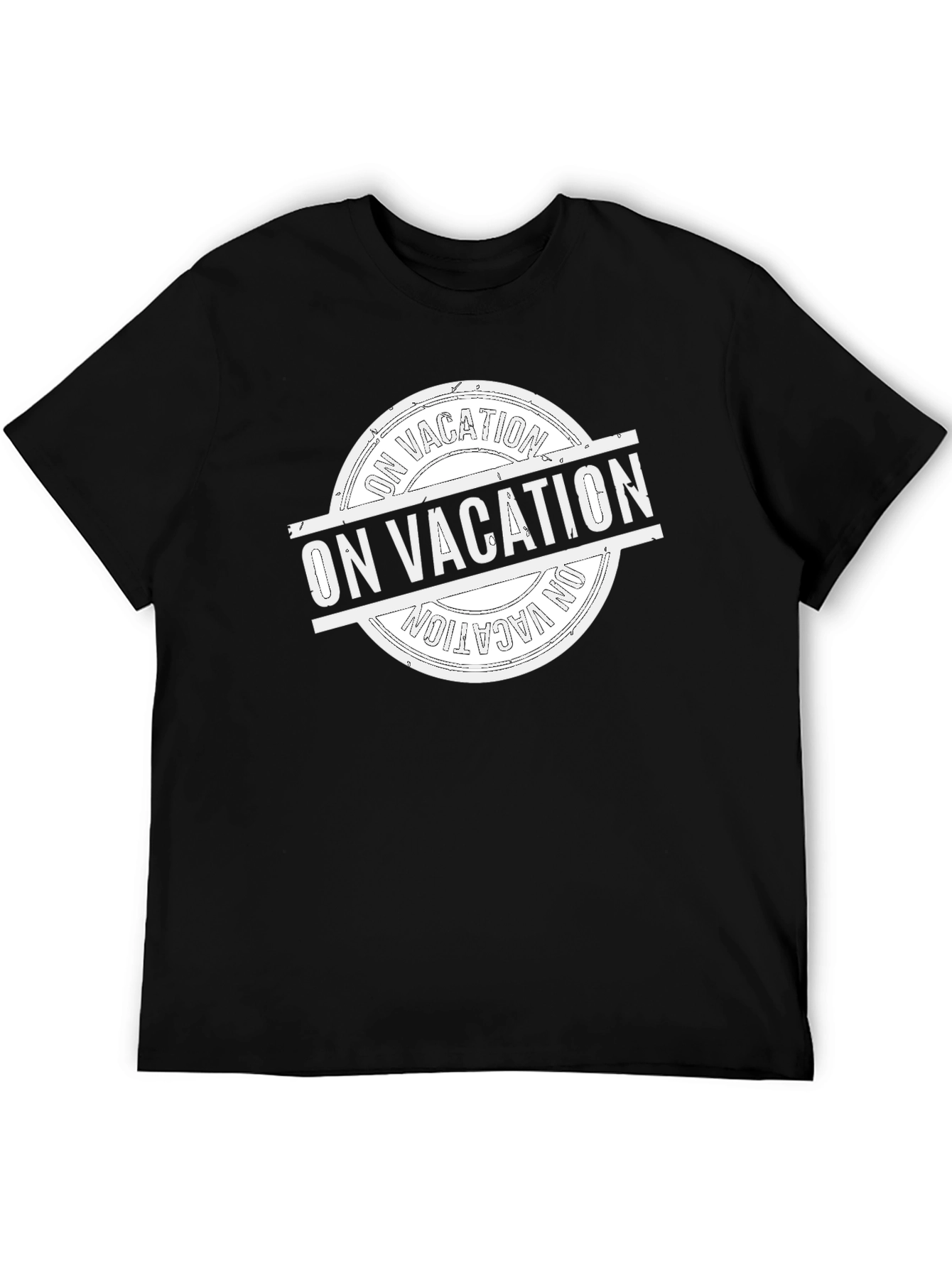 On Vacation Graphic Tee - Black Cotton T-Shirt