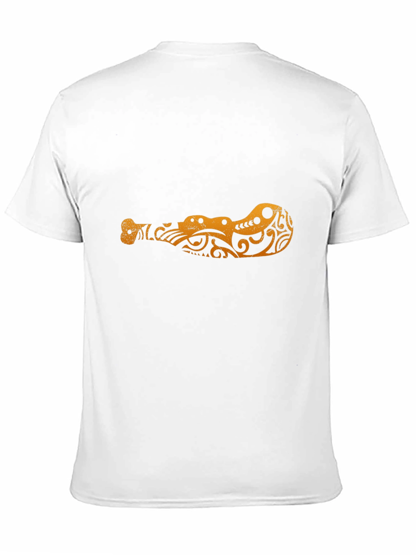 Tribal Crocodile Design Black T-Shirt