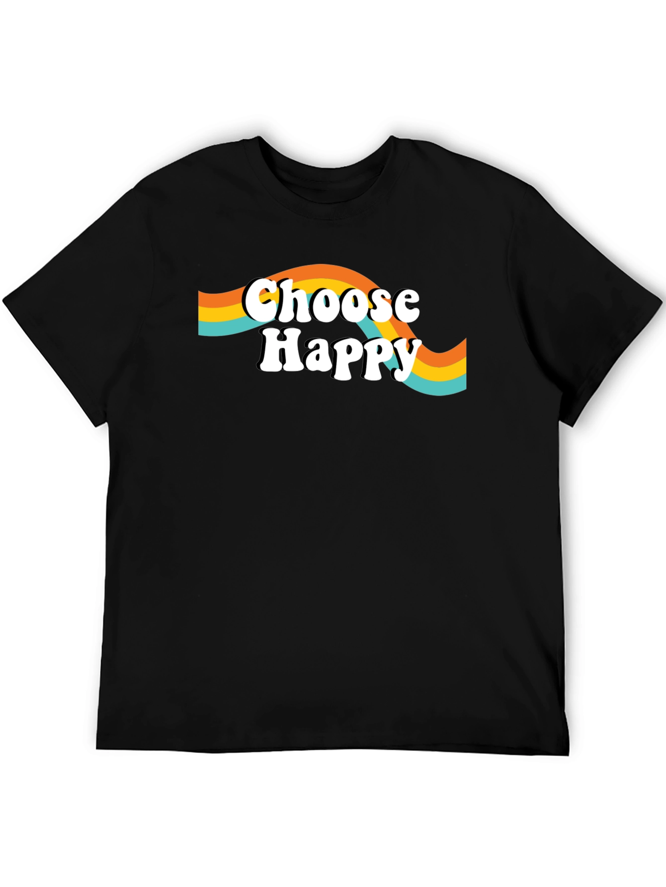 Choose Happy Graphic Tee - Retro Style