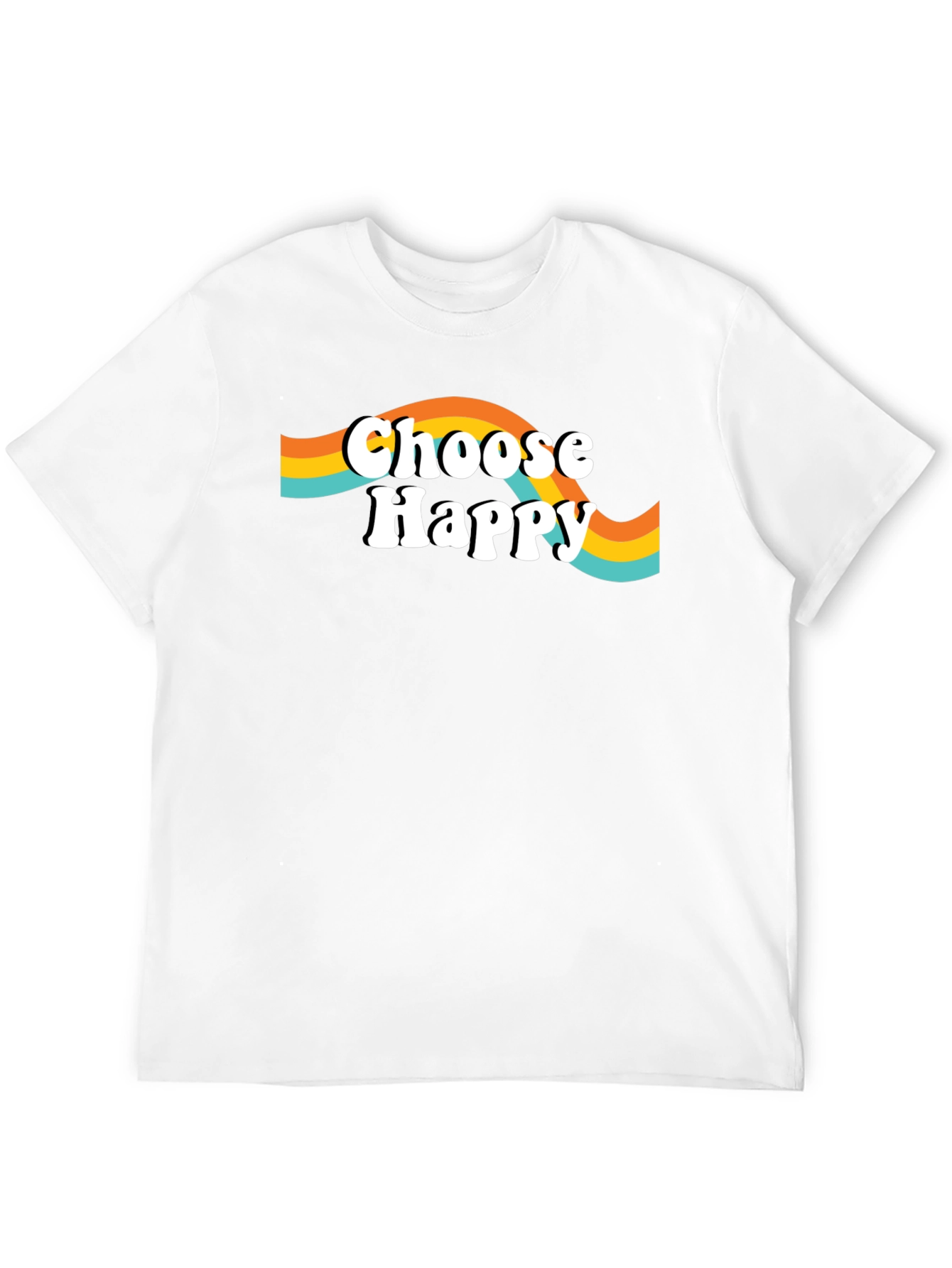 Choose Happy Graphic Tee - Retro Style